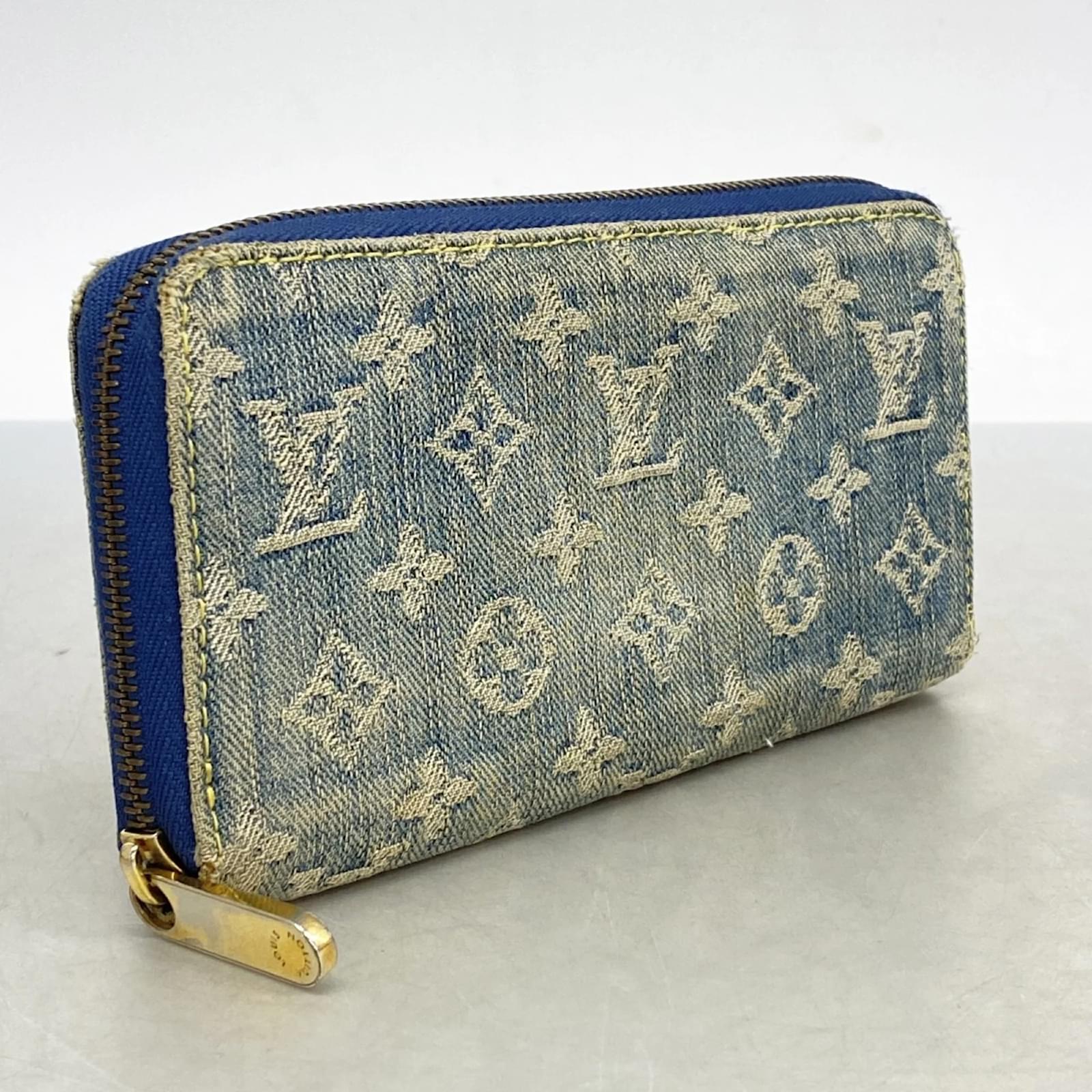 Louis Vuitton Long Wallet Monogram Denim Zippy Blue  ref.2345390