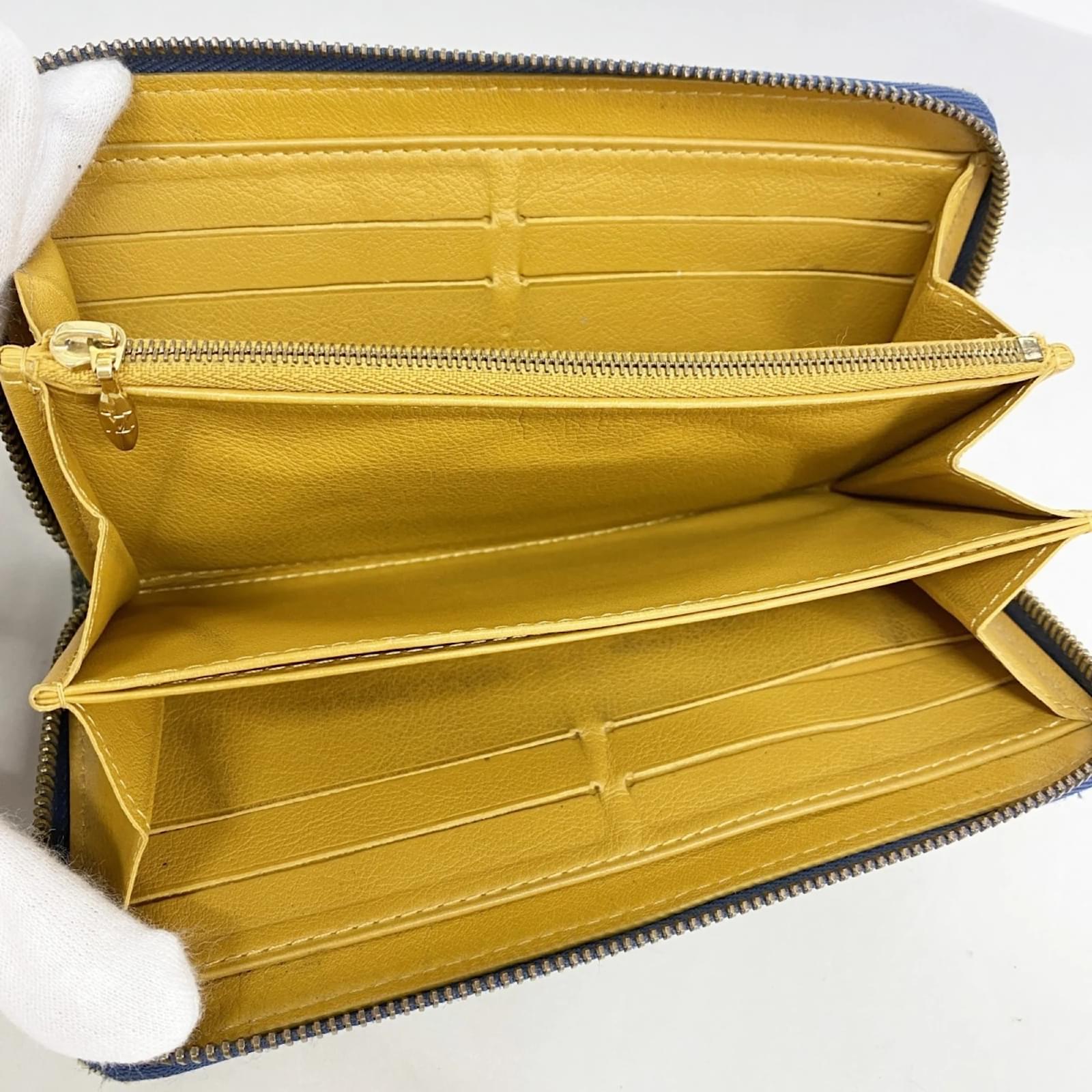 Louis Vuitton Long Wallet Monogram Denim Zippy Blue  ref.2345390