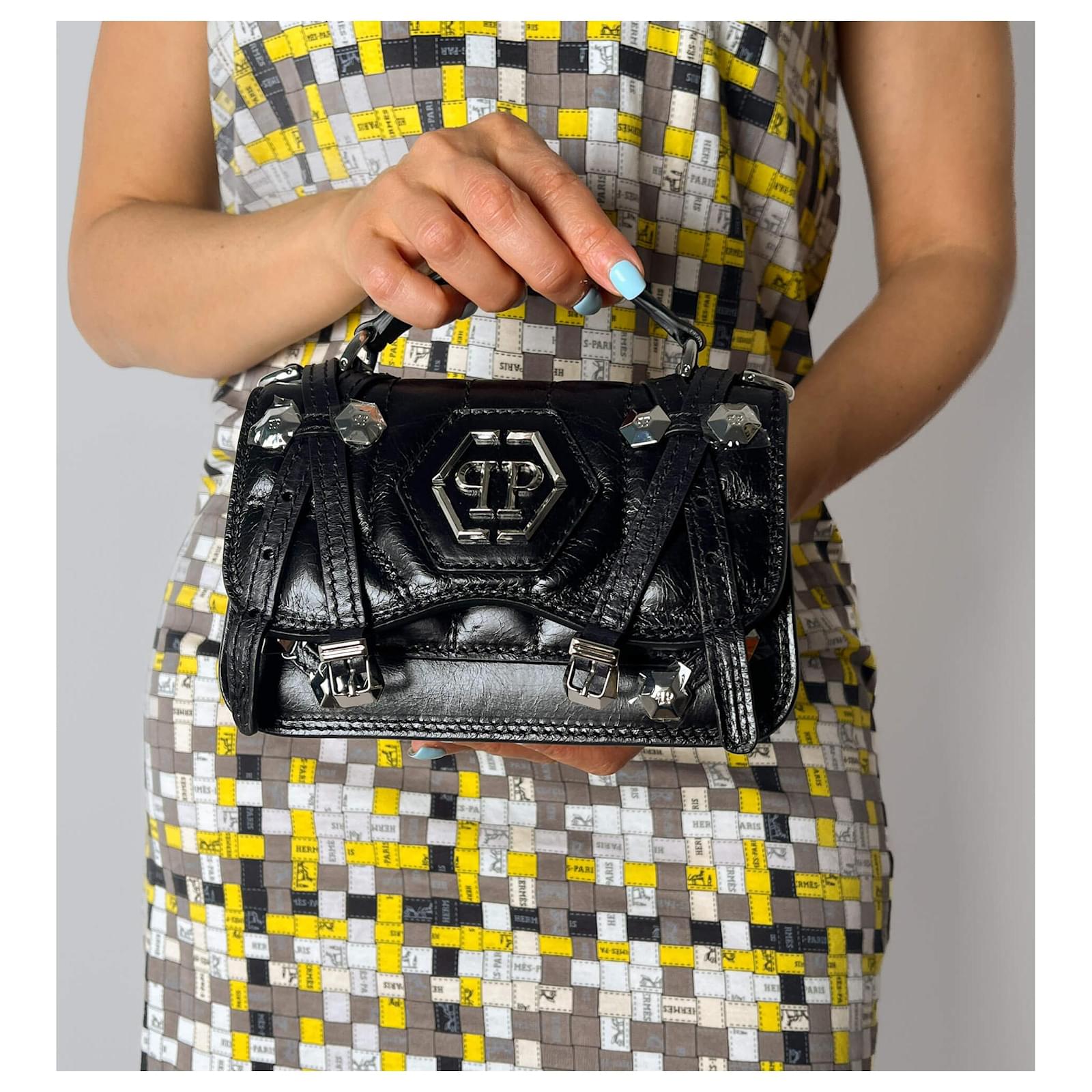 Philipp Plein Sac ceinture à rabat 2-en-1 en cuir de veau Small