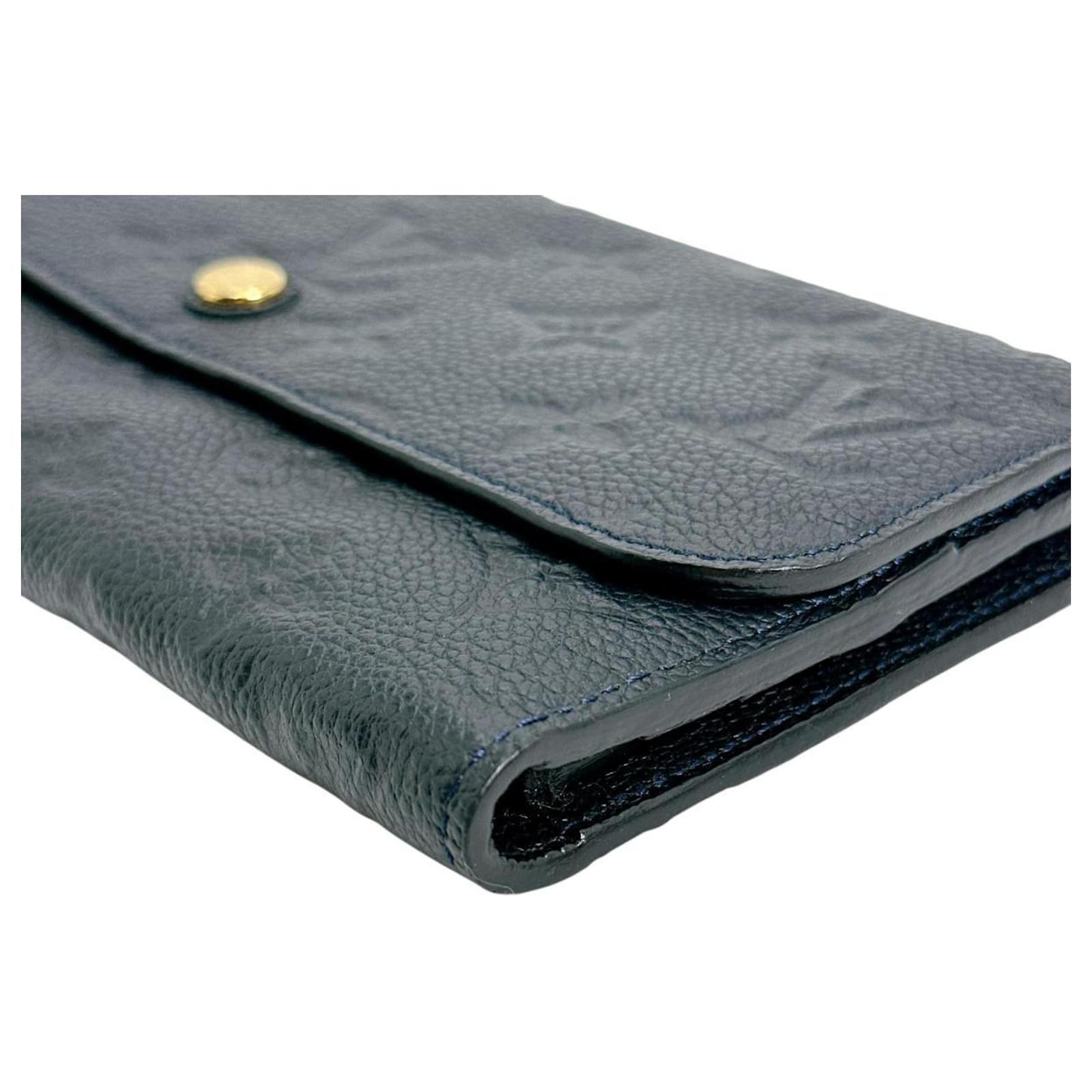 Louis Vuitton Long Wallet Tri-fold in Monogram Empreinte Navy blue Cloth  ref.2346301