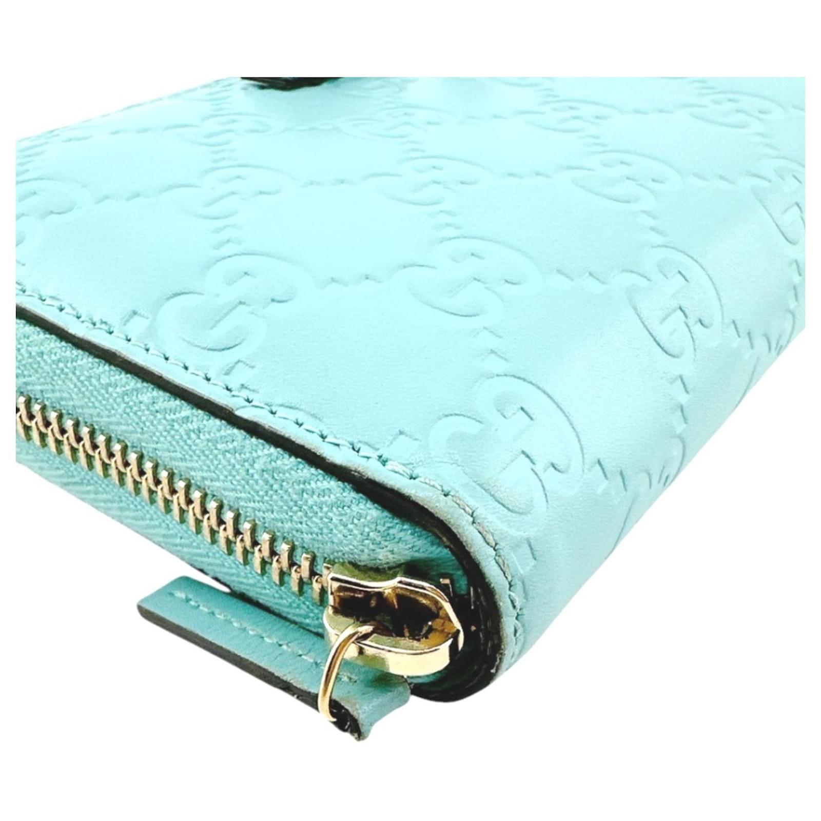 Gucci Long Wallet in Light Blue Leather Joli Closet