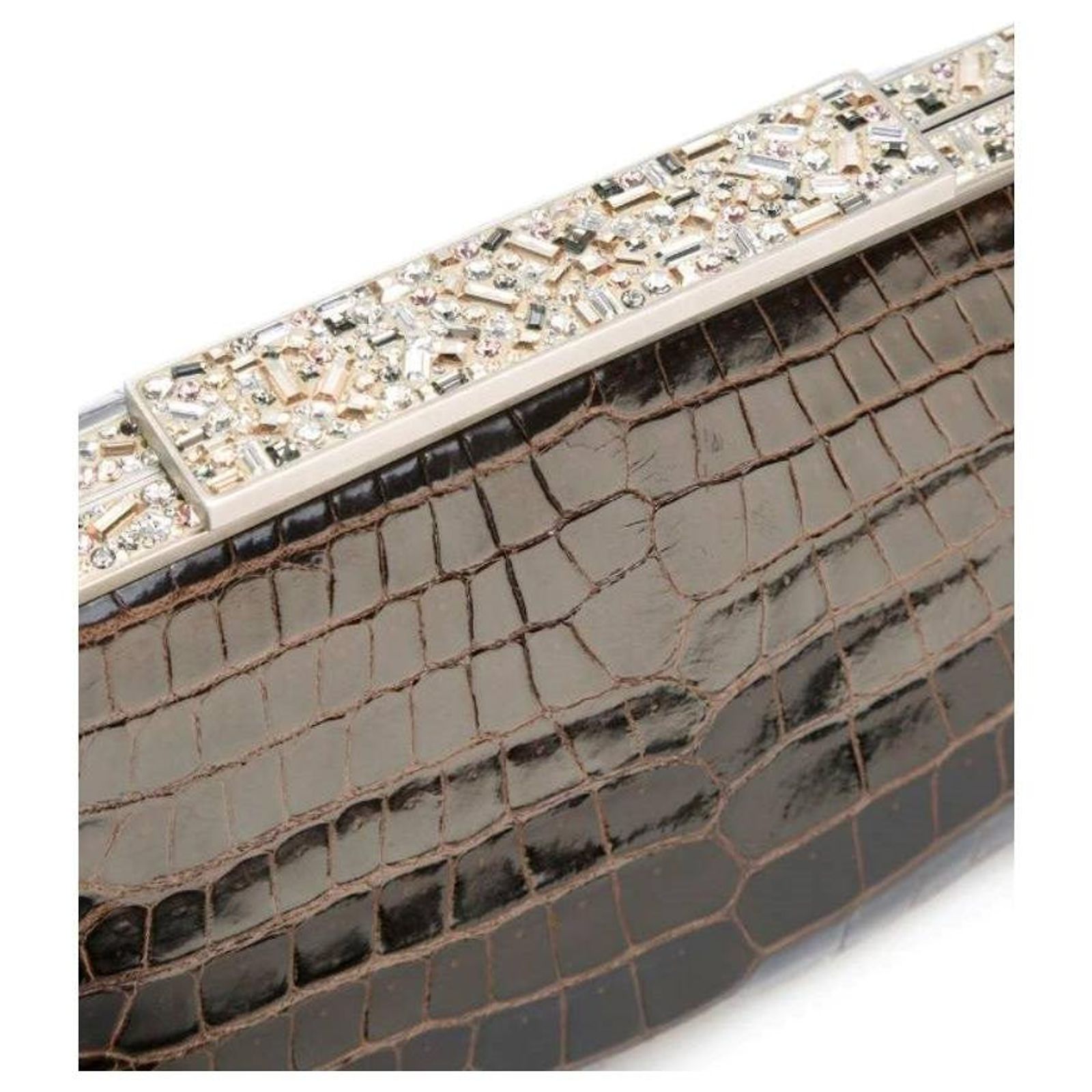 Giorgio Armani Brown Crocodile Leather Clutch ref.2349535 - Joli 
