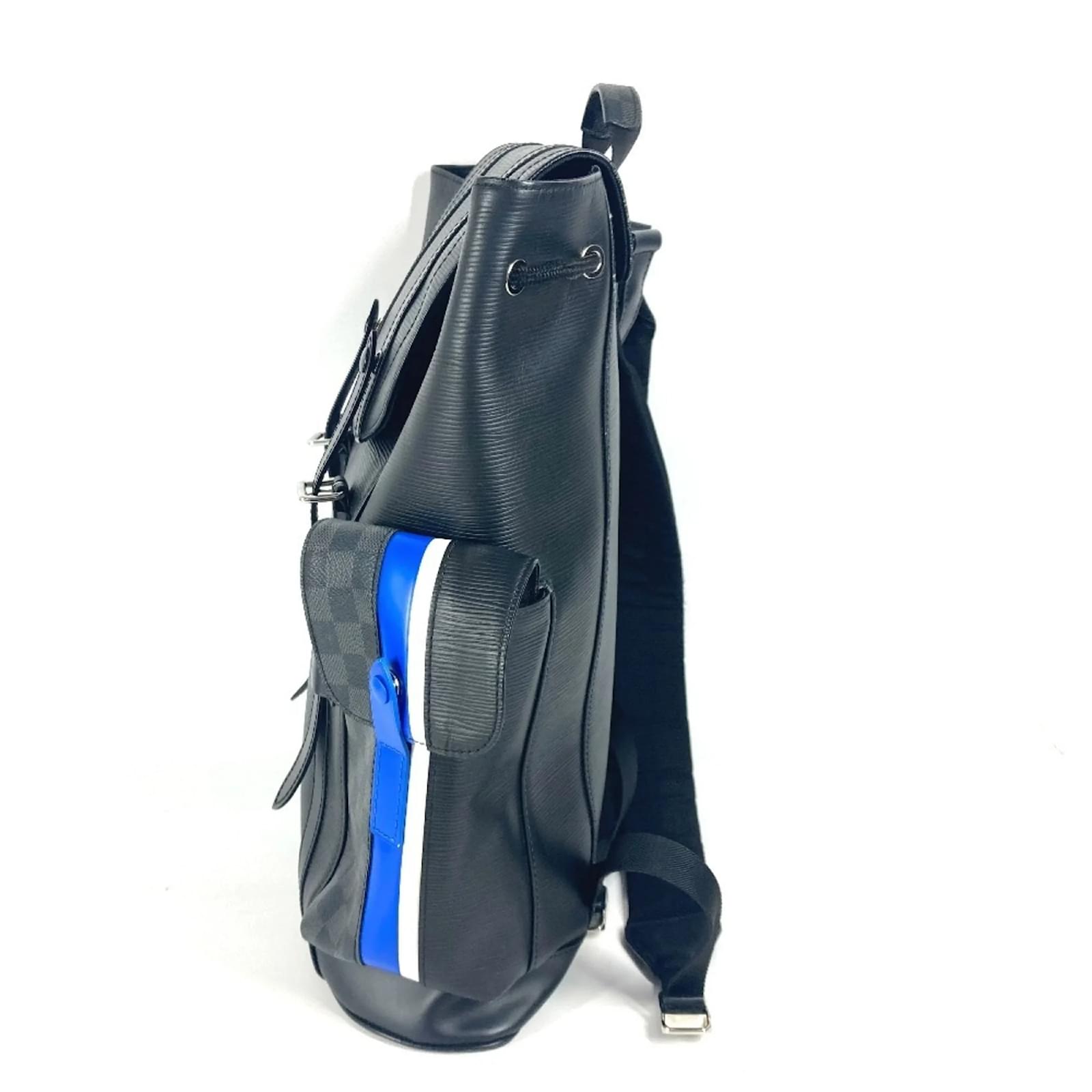 Louis Vuitton Damier Graphite Christopher PM Backpack Black Blue Cloth ref.2349621