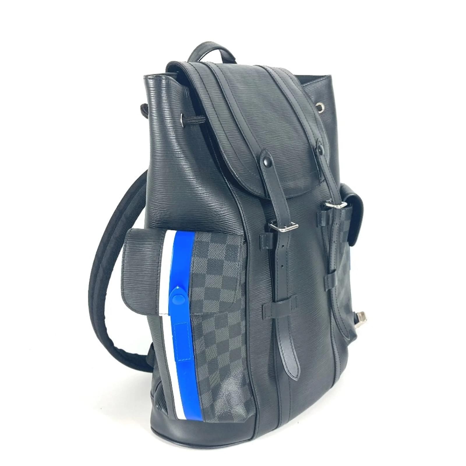 Louis Vuitton Damier Graphite Christopher PM Backpack Black Blue Cloth ref.2349621