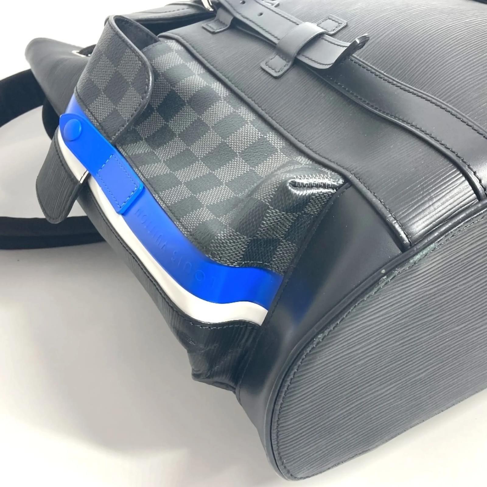 Louis Vuitton Damier Graphite Christopher PM Backpack Black Blue Cloth ref.2349621