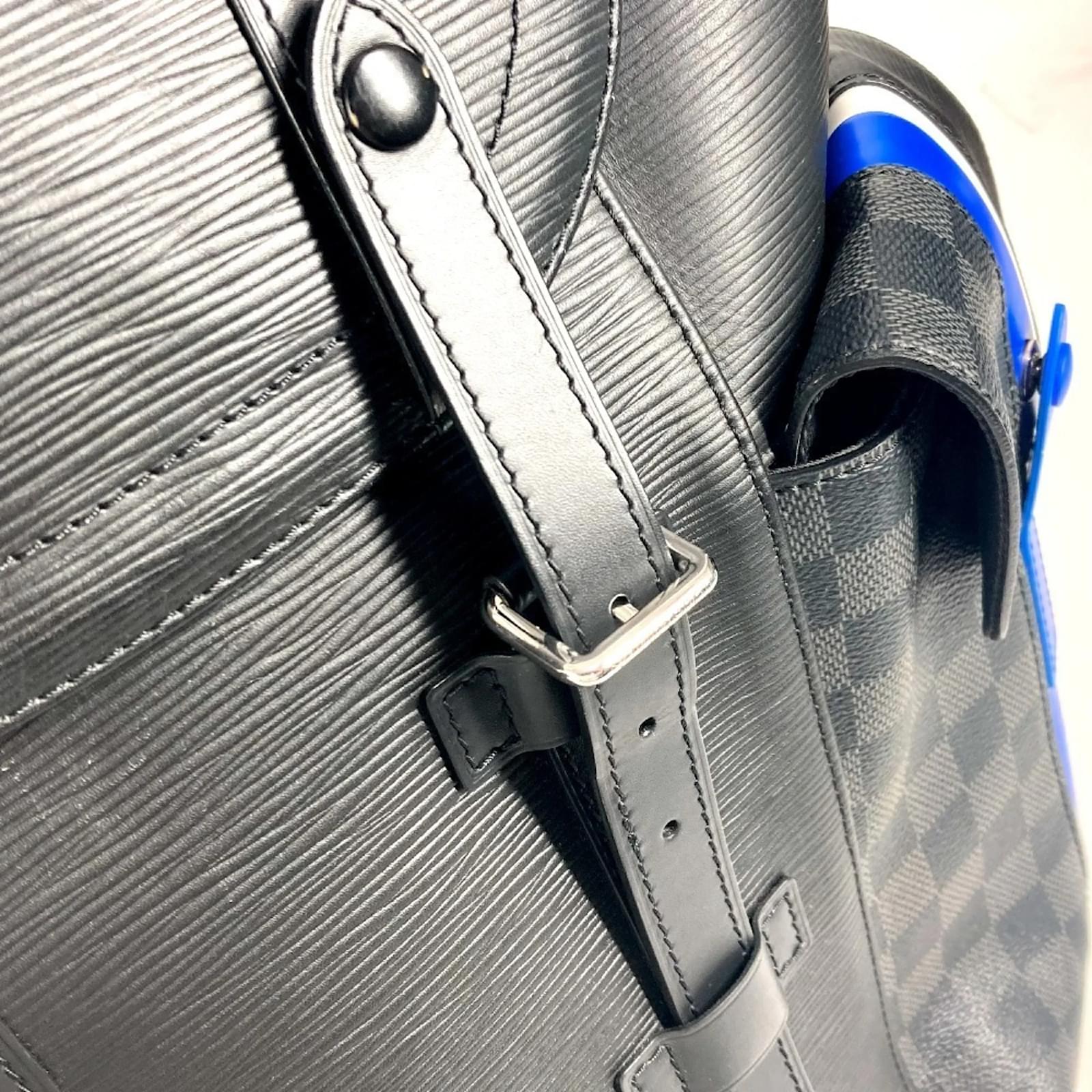 Louis Vuitton Damier Graphite Christopher PM Backpack Black Blue Cloth ref.2349621