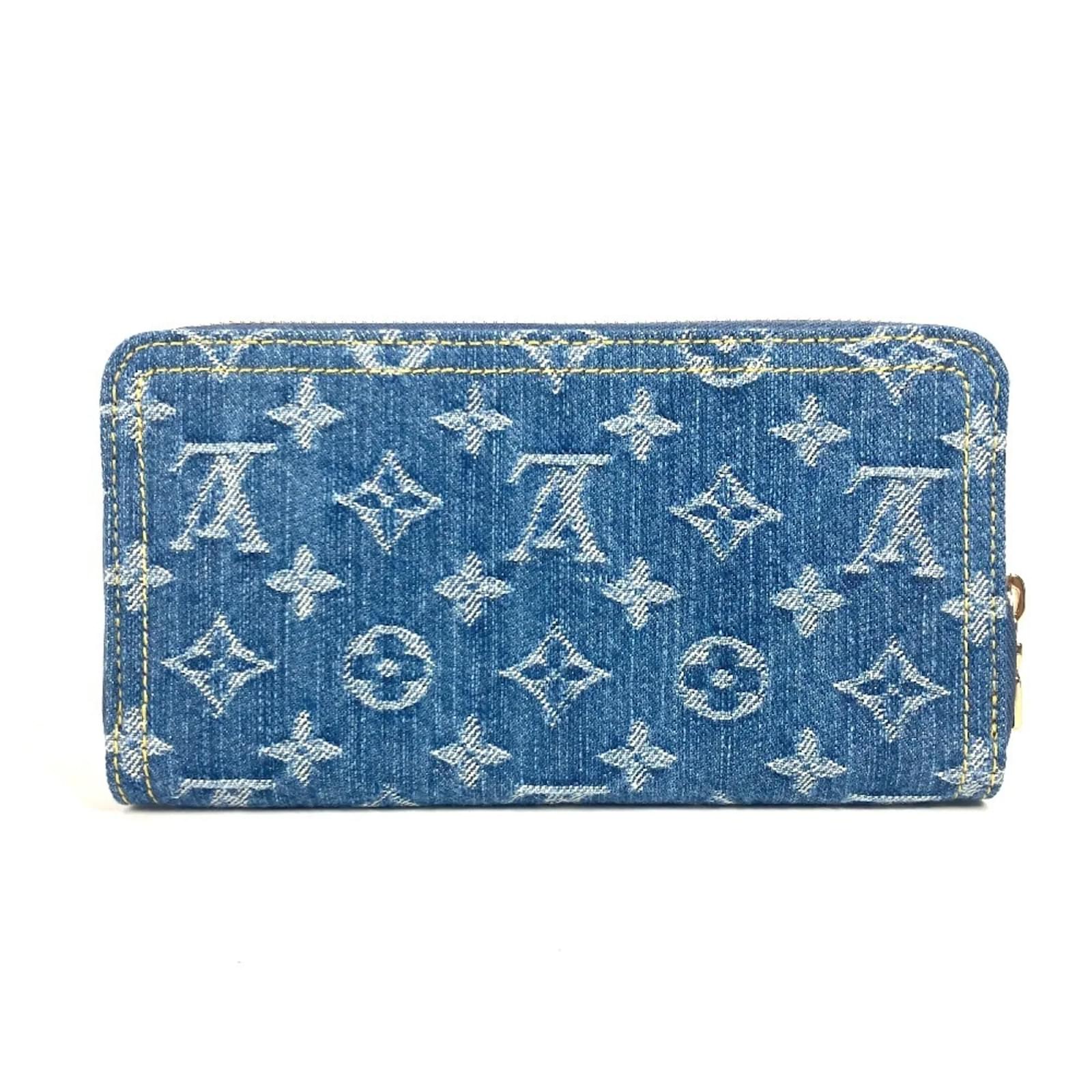 Louis Vuitton Monogram Denim Long Wallet Blue  ref.2349849
