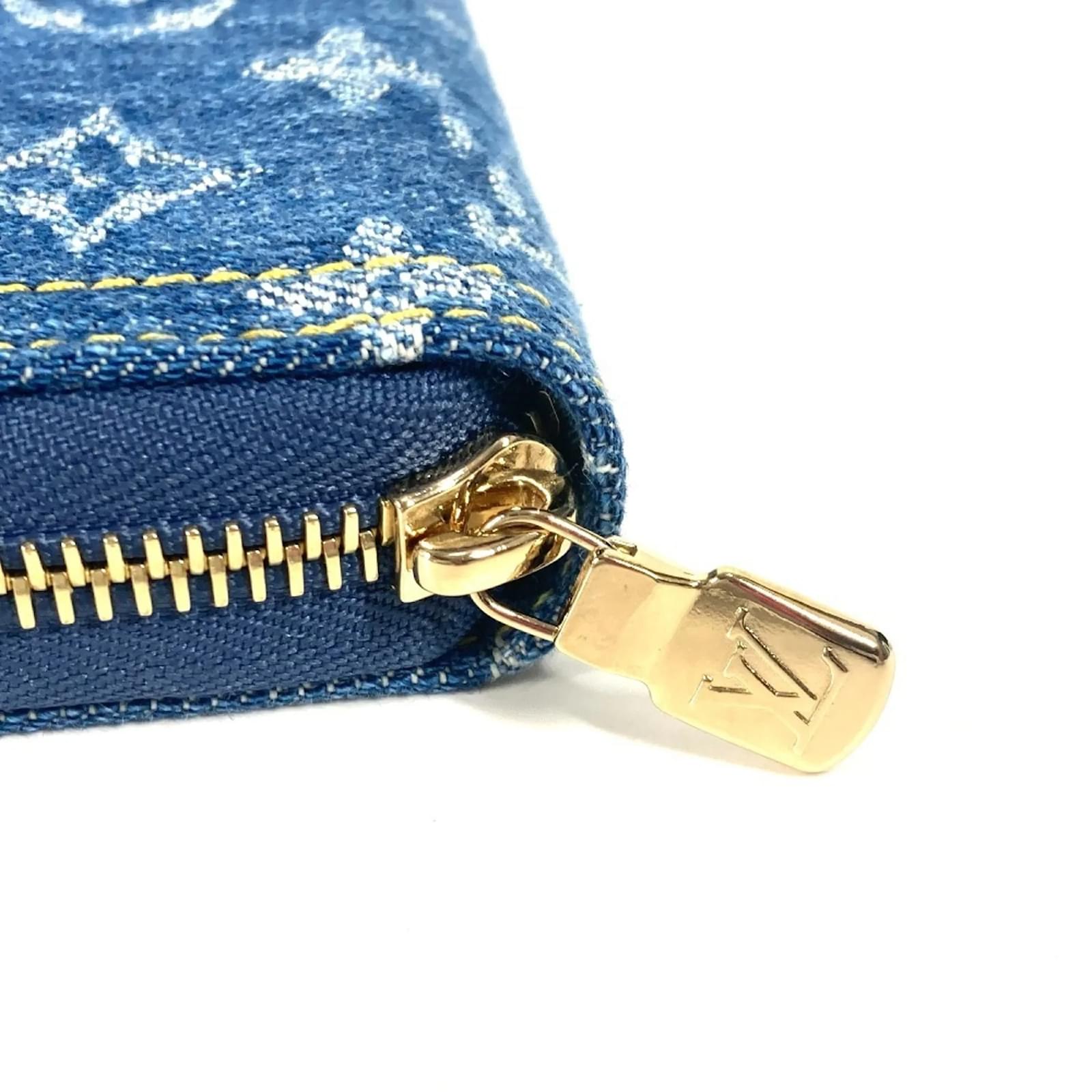 Louis Vuitton Monogram Denim Long Wallet Blue  ref.2349849