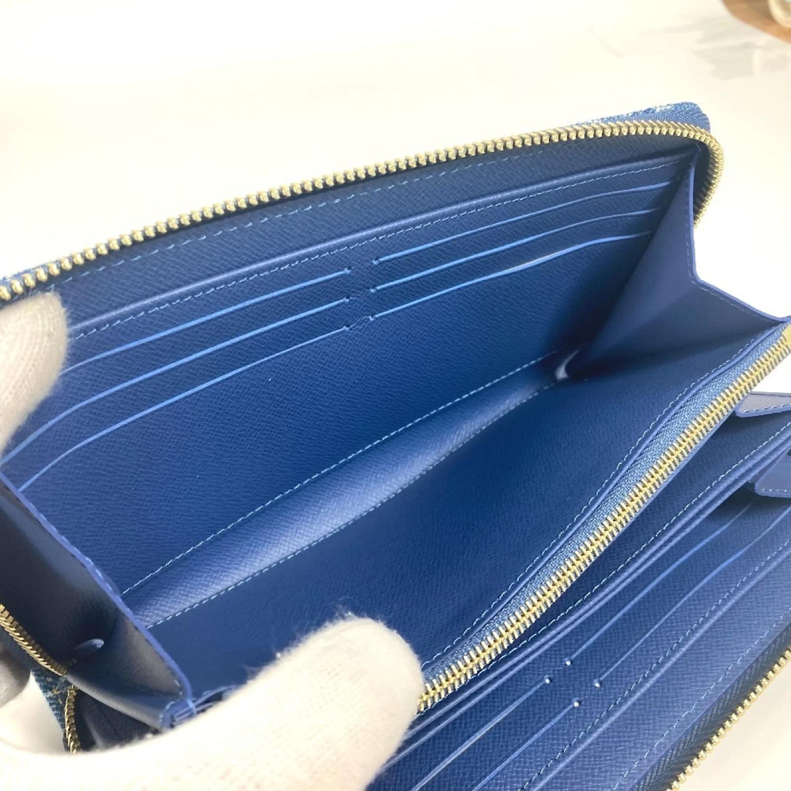 Louis Vuitton Monogram Denim Long Wallet Blue  ref.2349849