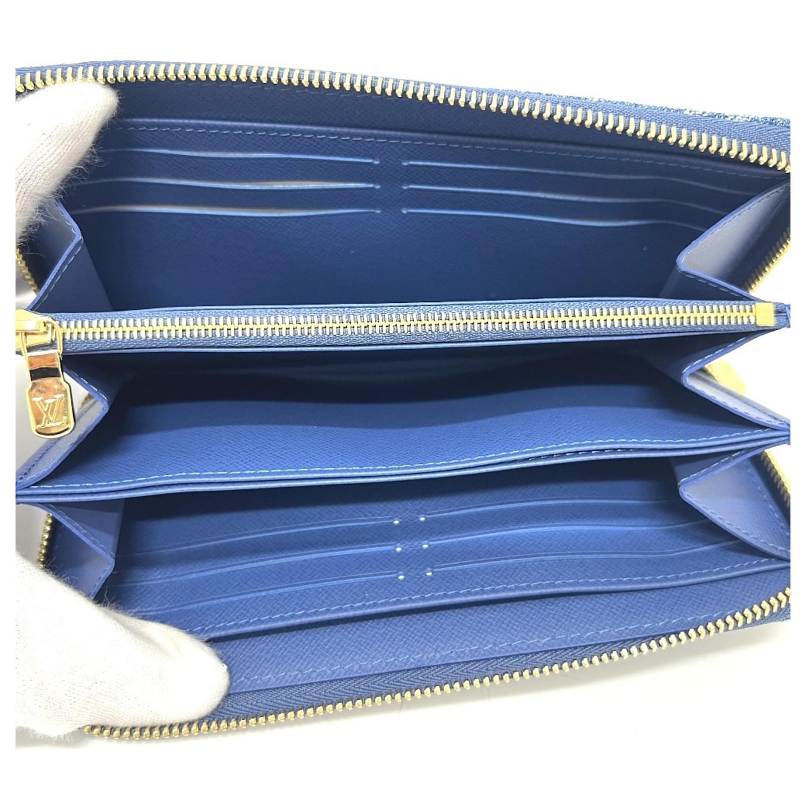 Louis Vuitton Monogram Denim Zippy Wallet Blue  ref.2350040