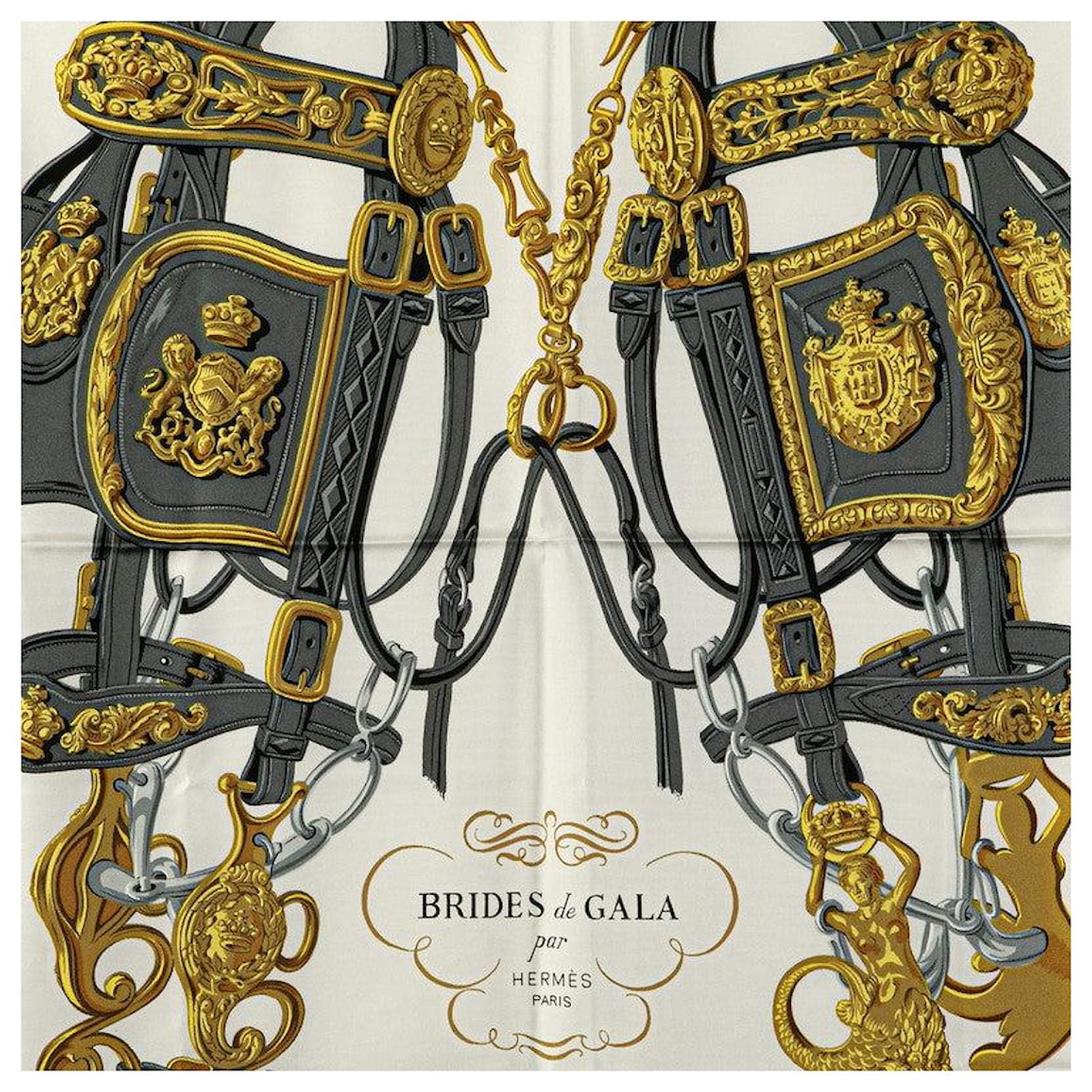 Foulard en soie BRIDES de GALA d'Hermès Bleu Joli Closet