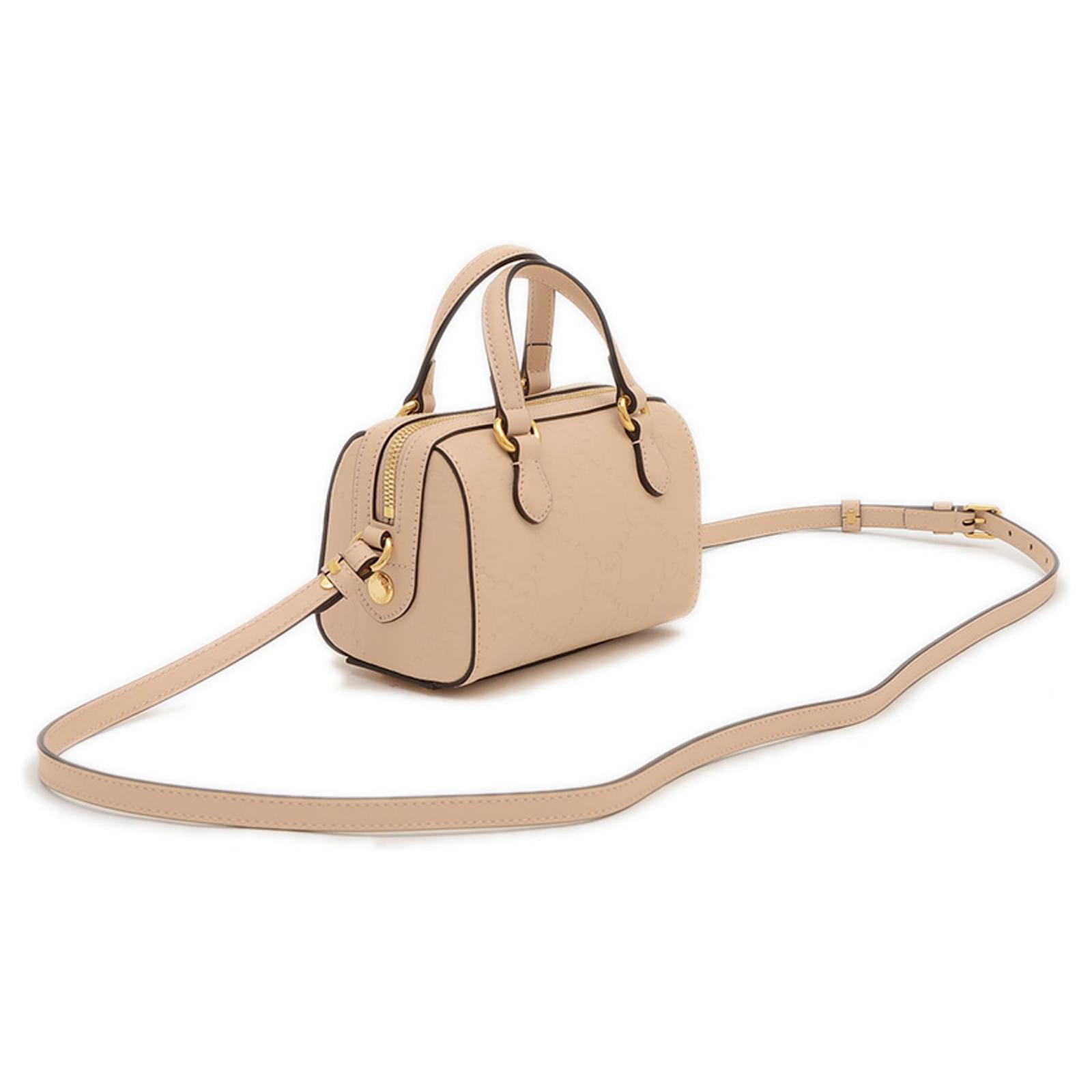 Gucci GG Leather Super Mini Handbag Beige ref.2353277 - Joli Closet