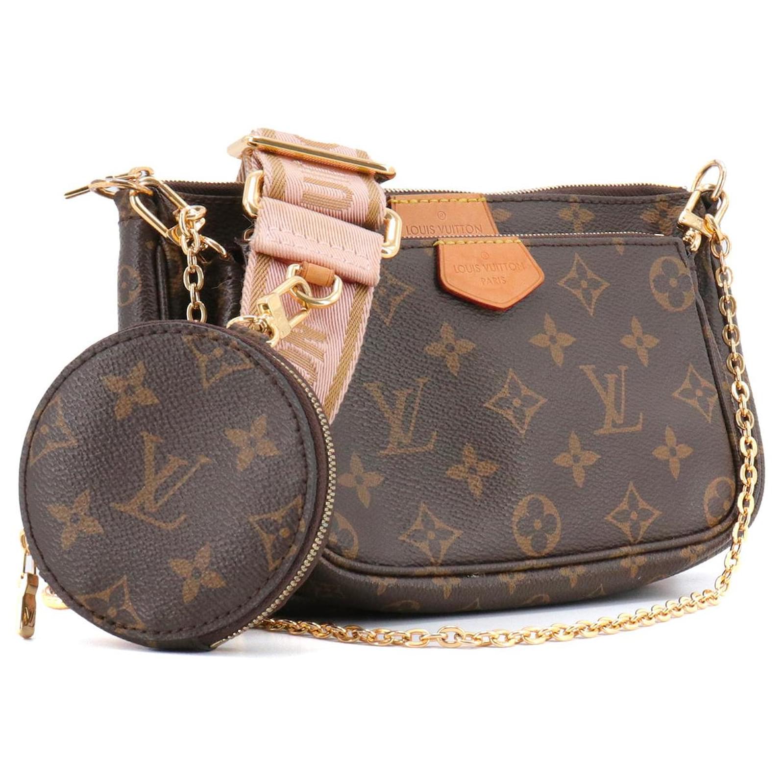 LOUIS VUITTON - Sac  bandoulire Multi pochettes accessoires Louis Vuitton en toile monogramme Brown Cloth  ref.2354978