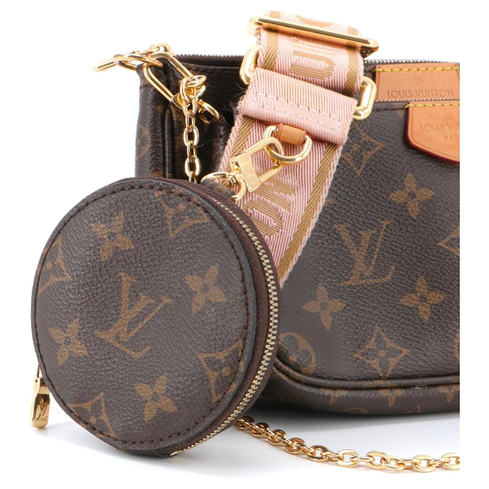LOUIS VUITTON - Sac  bandoulire Multi pochettes accessoires Louis Vuitton en toile monogramme Brown Cloth  ref.2354978