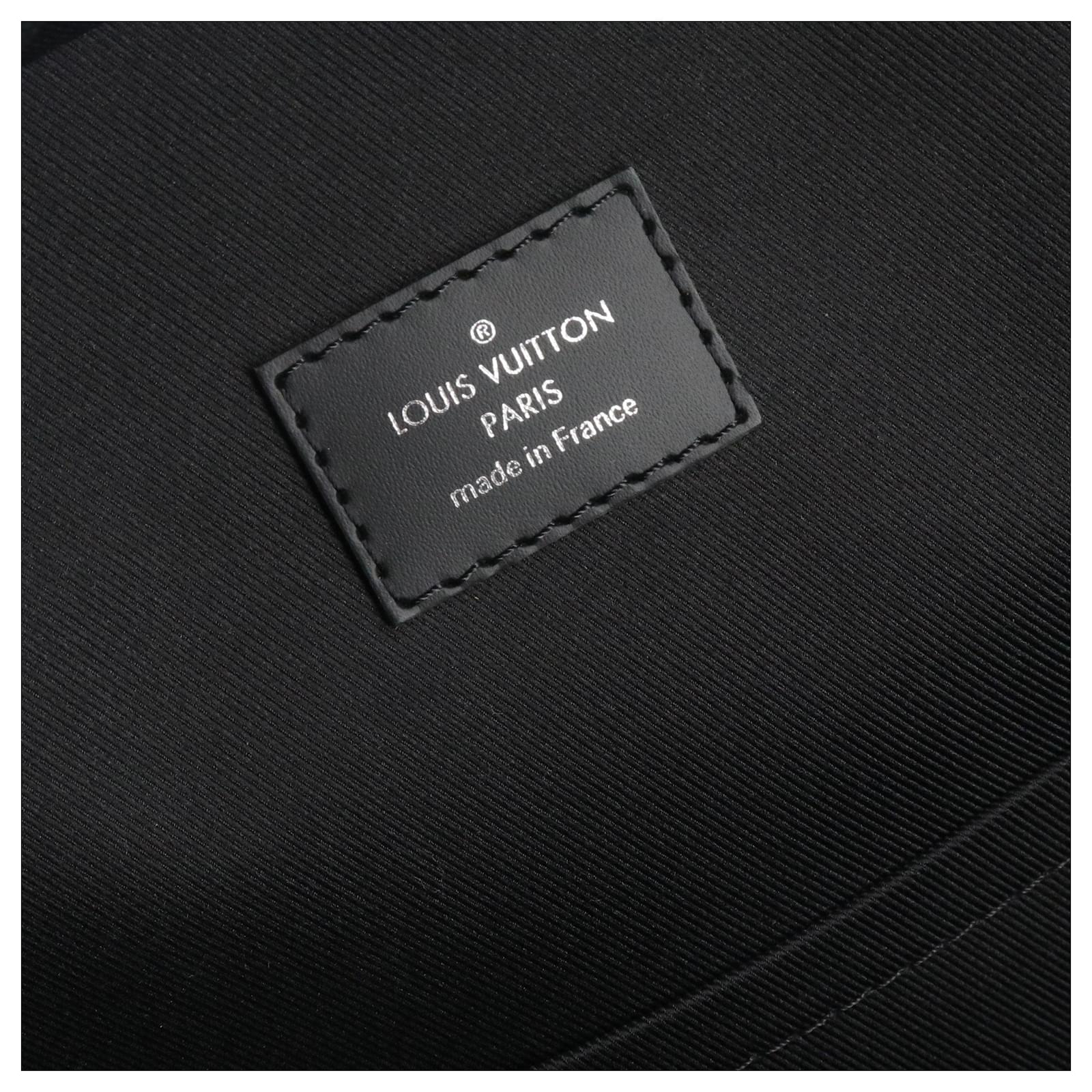 LOUIS VUITTON - Louis Vuitton Josh backpack in black leather and graphite damier canvas Cloth  ref.2355366