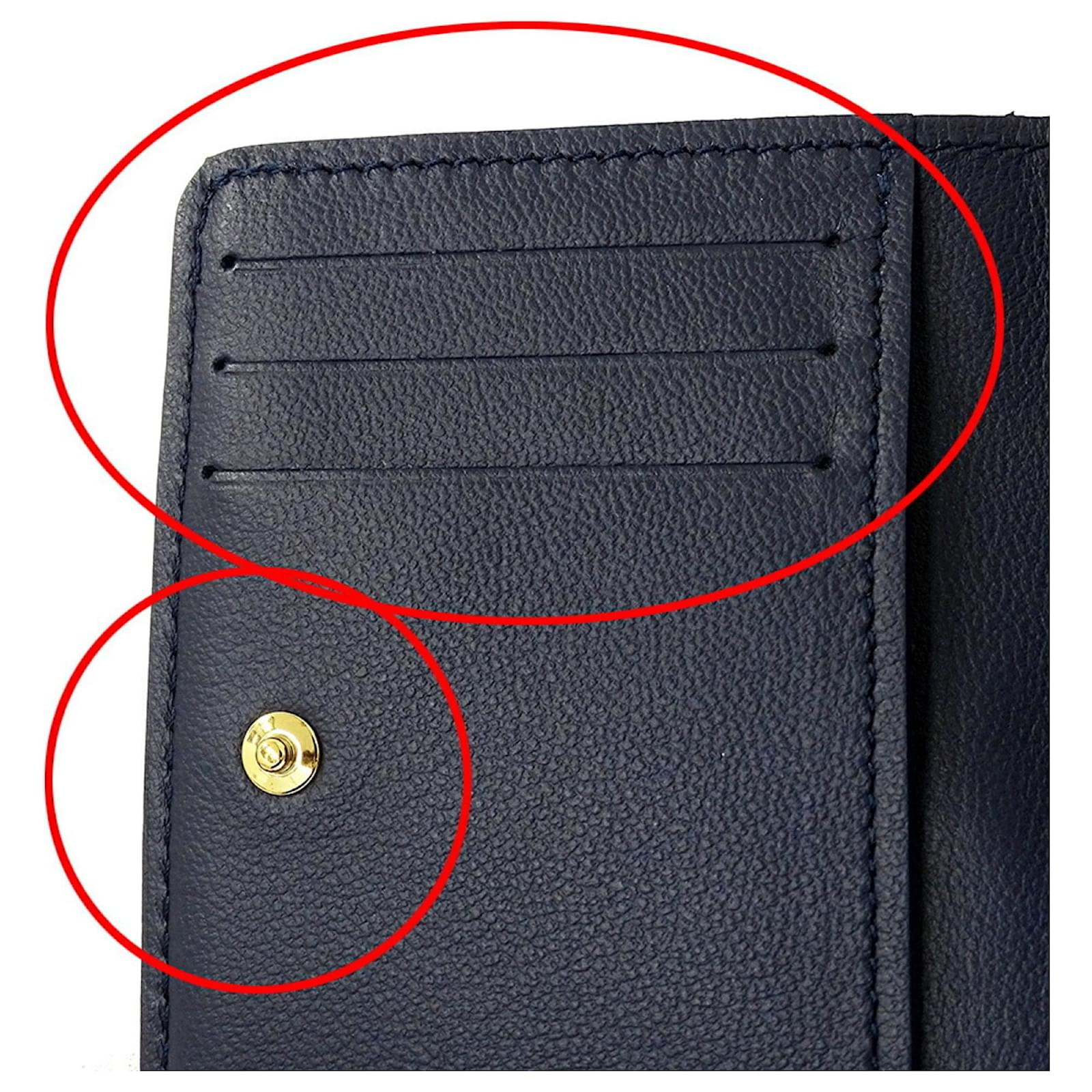 Louis Vuitton Navy Lamb Leather Bi-Fold Wallet Navy blue  ref.2355882