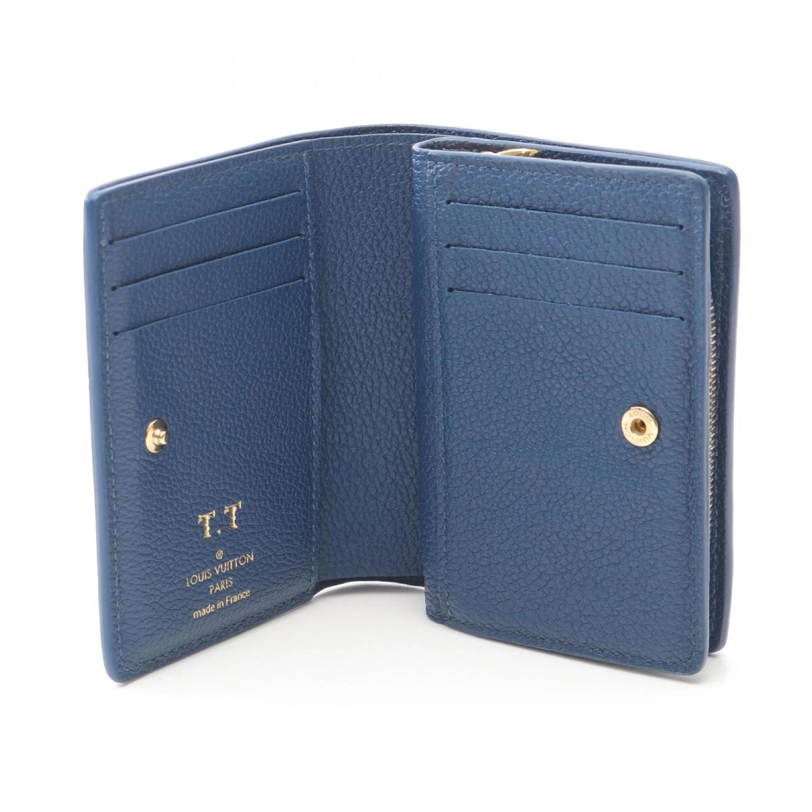 Louis Vuitton Portefeuille Claire Two-Tone Bifold Wallet Navy blue Leather  ref.2356010