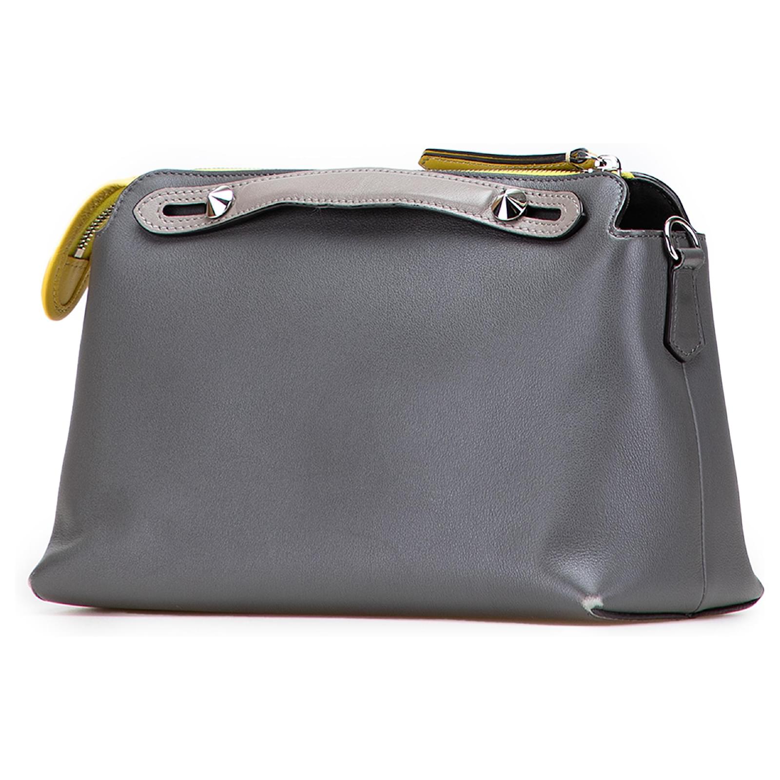 Fendi Gray Medium Tricolor Leather By The Way Satchel Brown Pony
