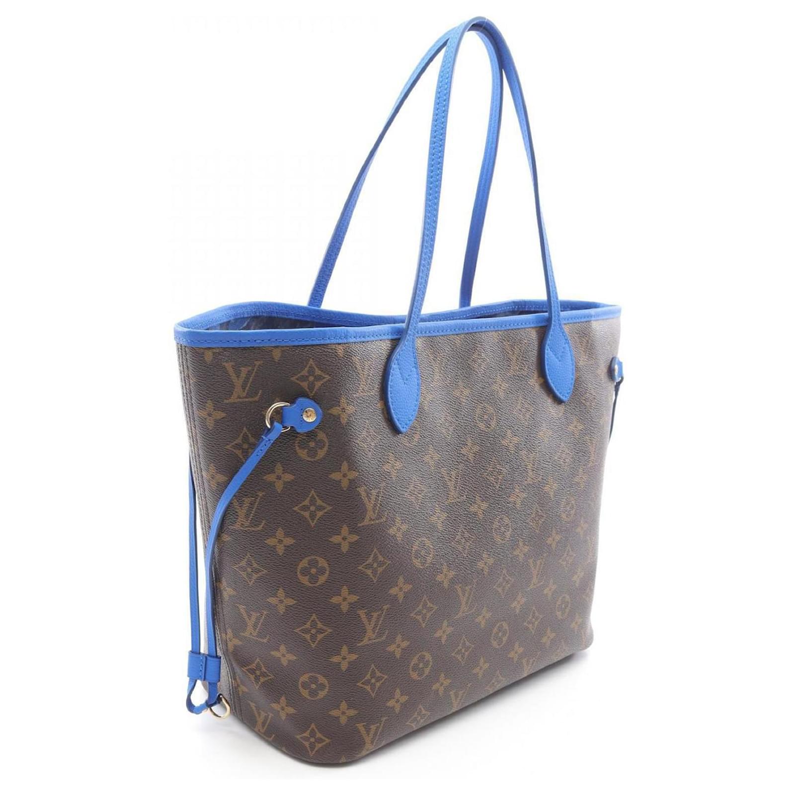 Louis Vuitton Neverfull MM Tote Bag Brown Blue Monogram Cloth  ref.2356760