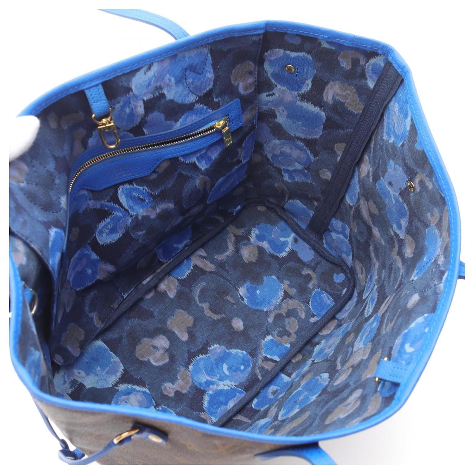 Louis Vuitton Neverfull MM Tote Bag Brown Blue Monogram Cloth  ref.2356760
