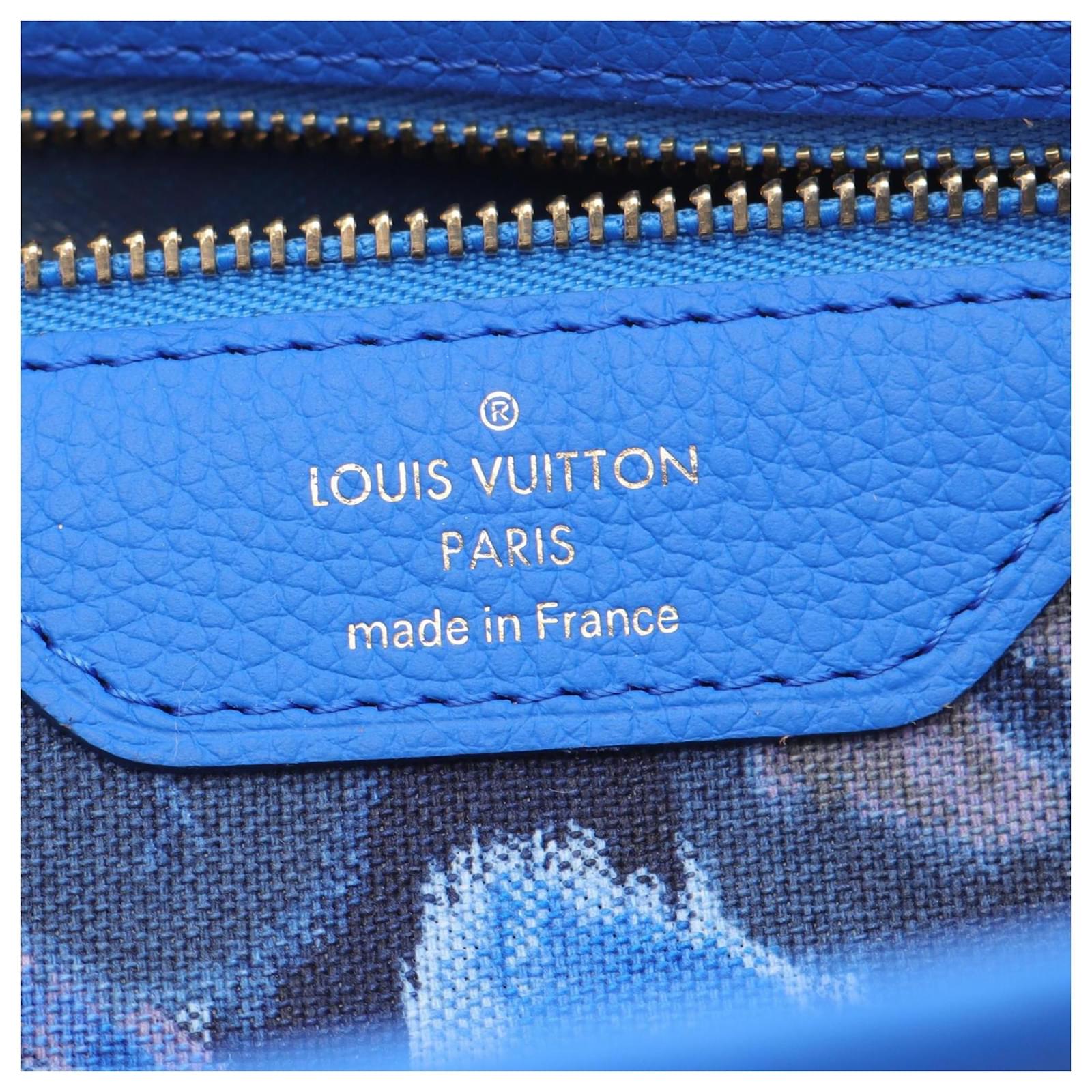 Louis Vuitton Neverfull MM Tote Bag Brown Blue Monogram Cloth  ref.2356760