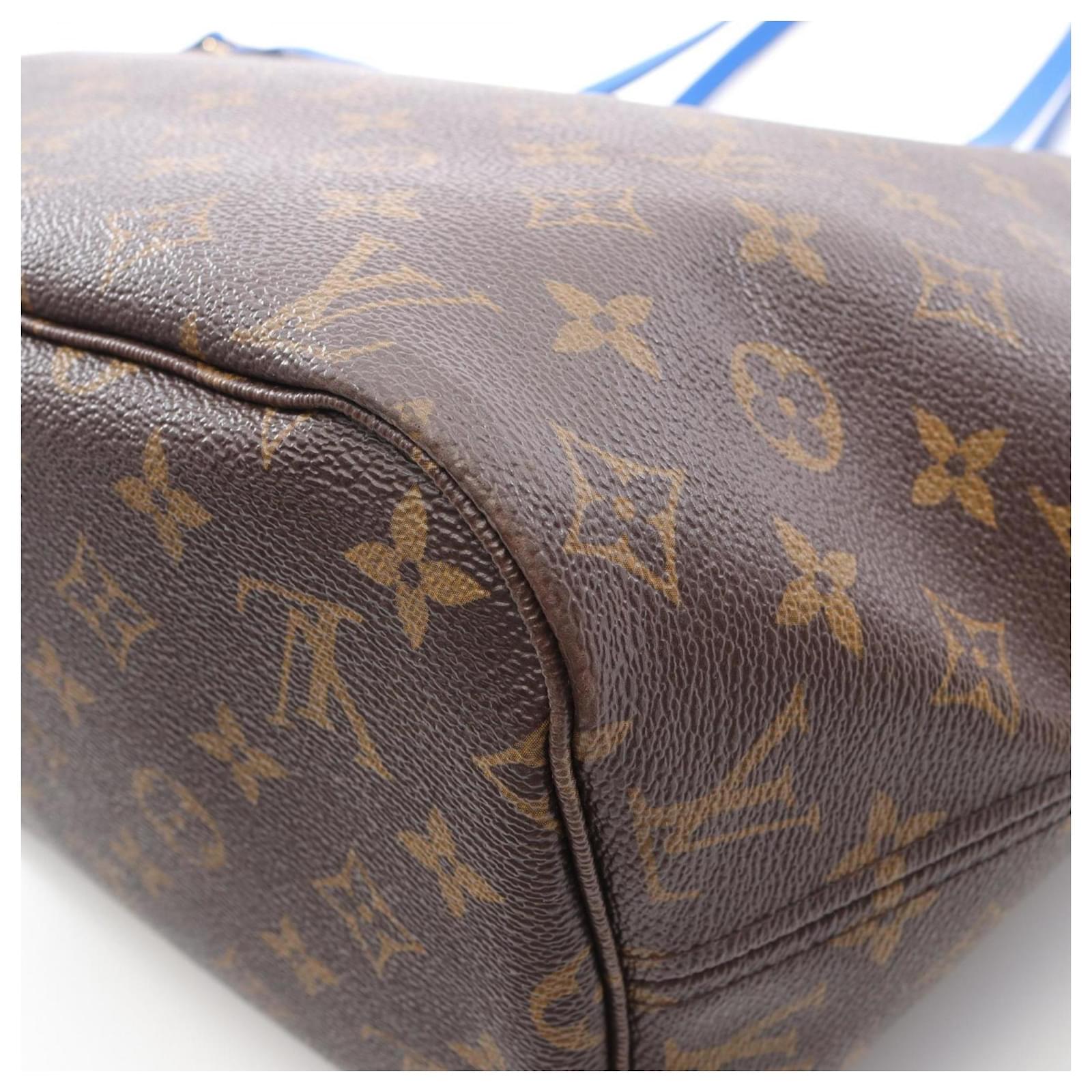 Louis Vuitton Neverfull MM Tote Bag Brown Blue Monogram Cloth  ref.2356760