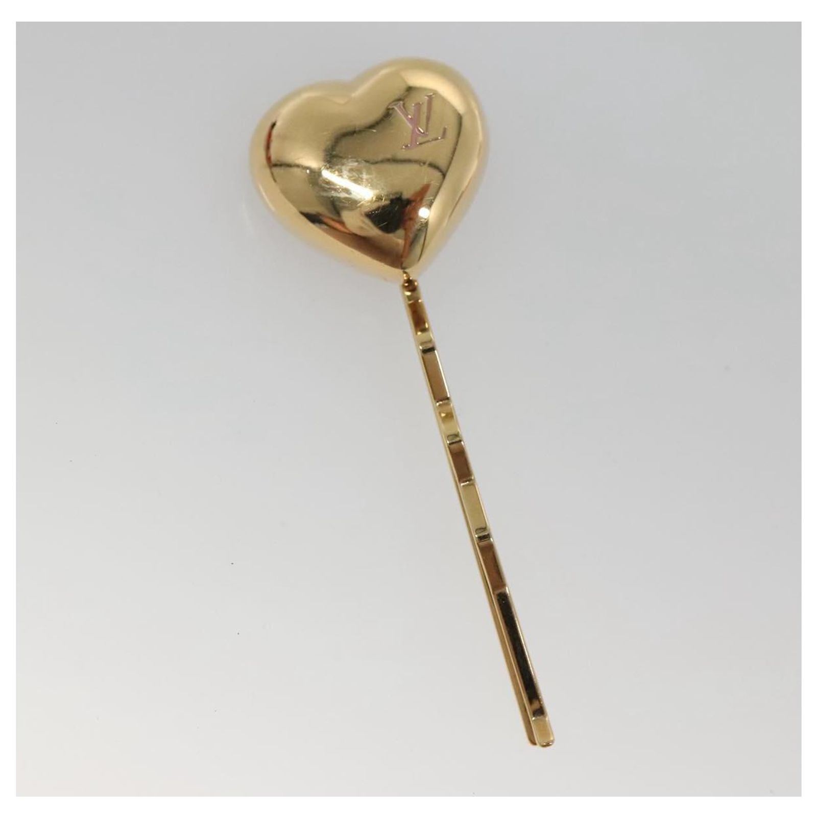 LOUIS VUITTON Kit Bullet Phrases Hair clip metal Gold M92349 LV Auth bs27708 LOUIS VUITTON Kit Bullet Phrases Hair clip metal Gold M92349  main image 2