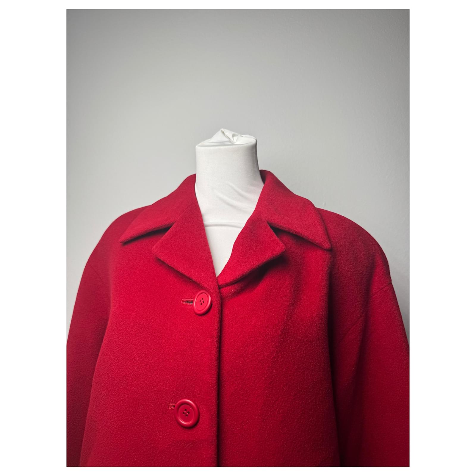 〈 Balenciaga 〉Vintage Wool Coat ＊ Vintage Balenciaga Wool Coat M red ref.2358513 - Joli Closet
