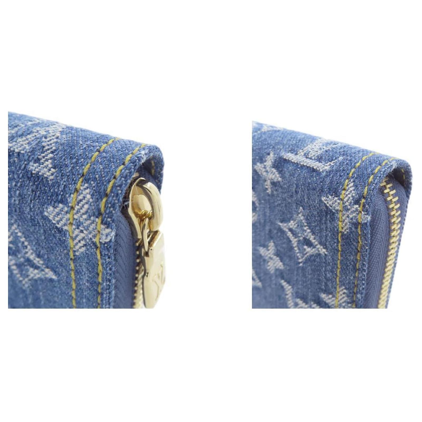 Louis Vuitton Monogram Denim Long Wallet Blue  ref.2360595