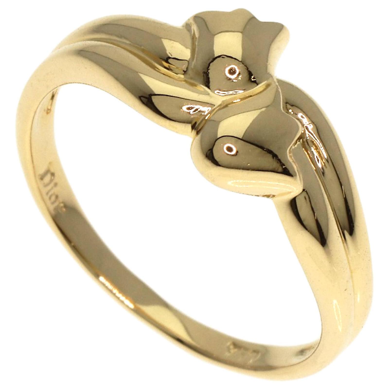 Christian Dior Dior Flower Motif Ring in 18K Yellow Gold ref