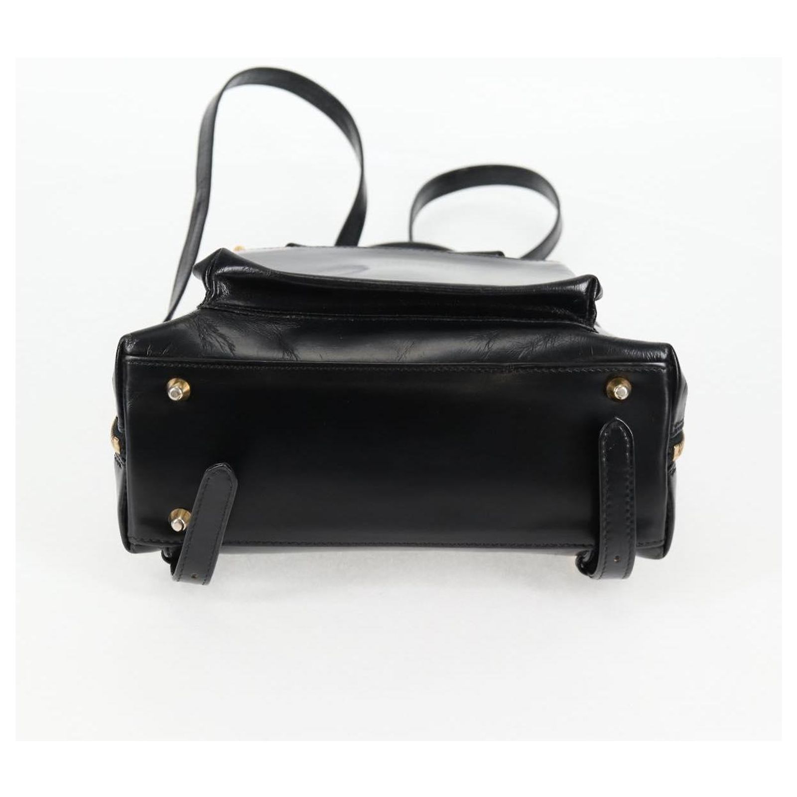 Gianni Versace Backpack Enamel Black Gold Auth bs26902  display picture 3