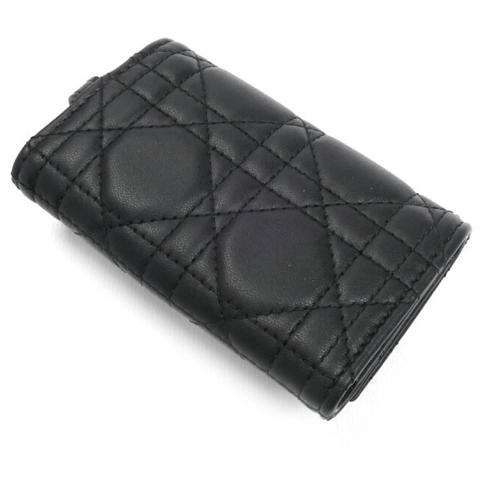 Christian Dior My Aster Key Case in Black Leather ref