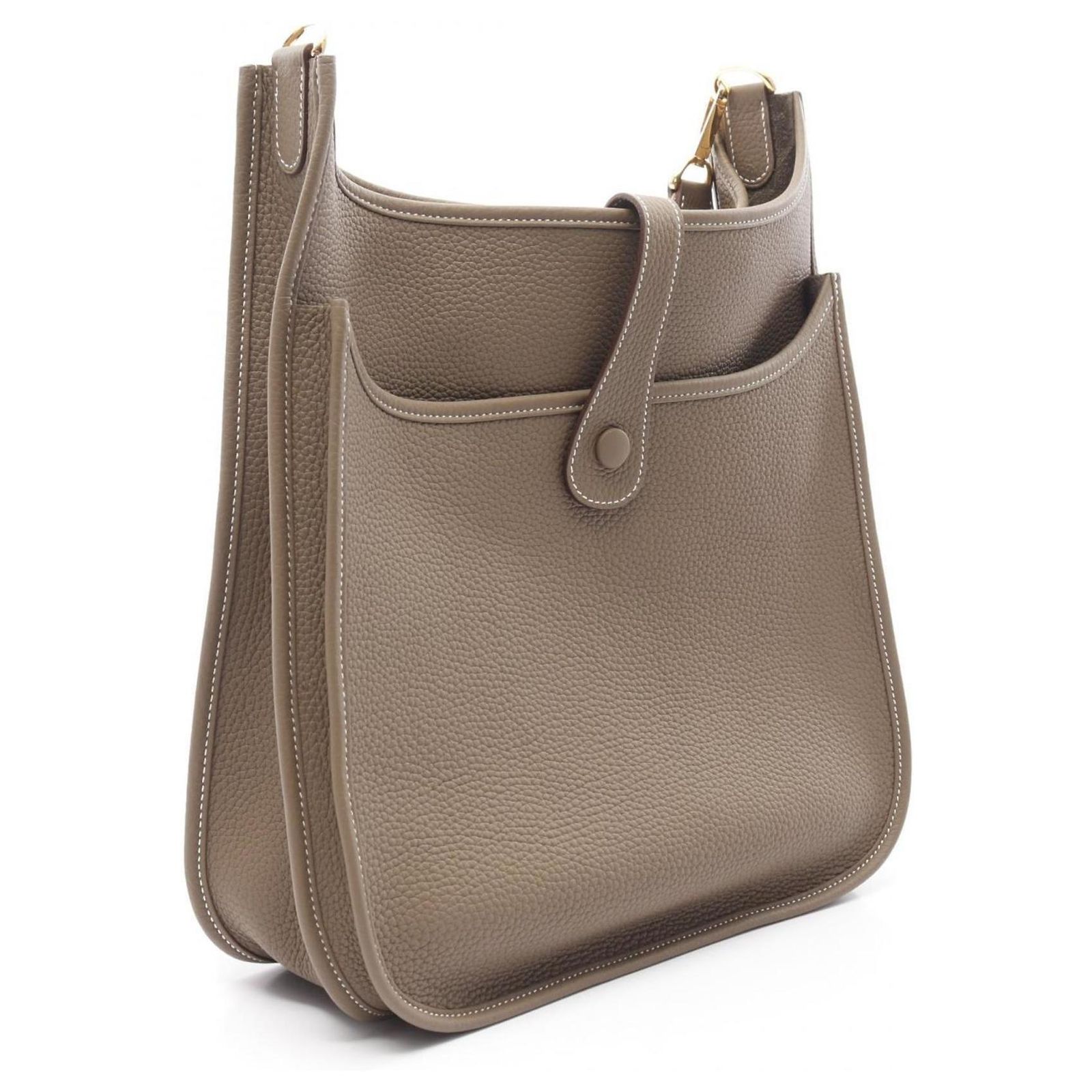 Hermès Evelyne 3 Trois GM Shoulder Bag Brown Taupe Leather ref.2362368 ...