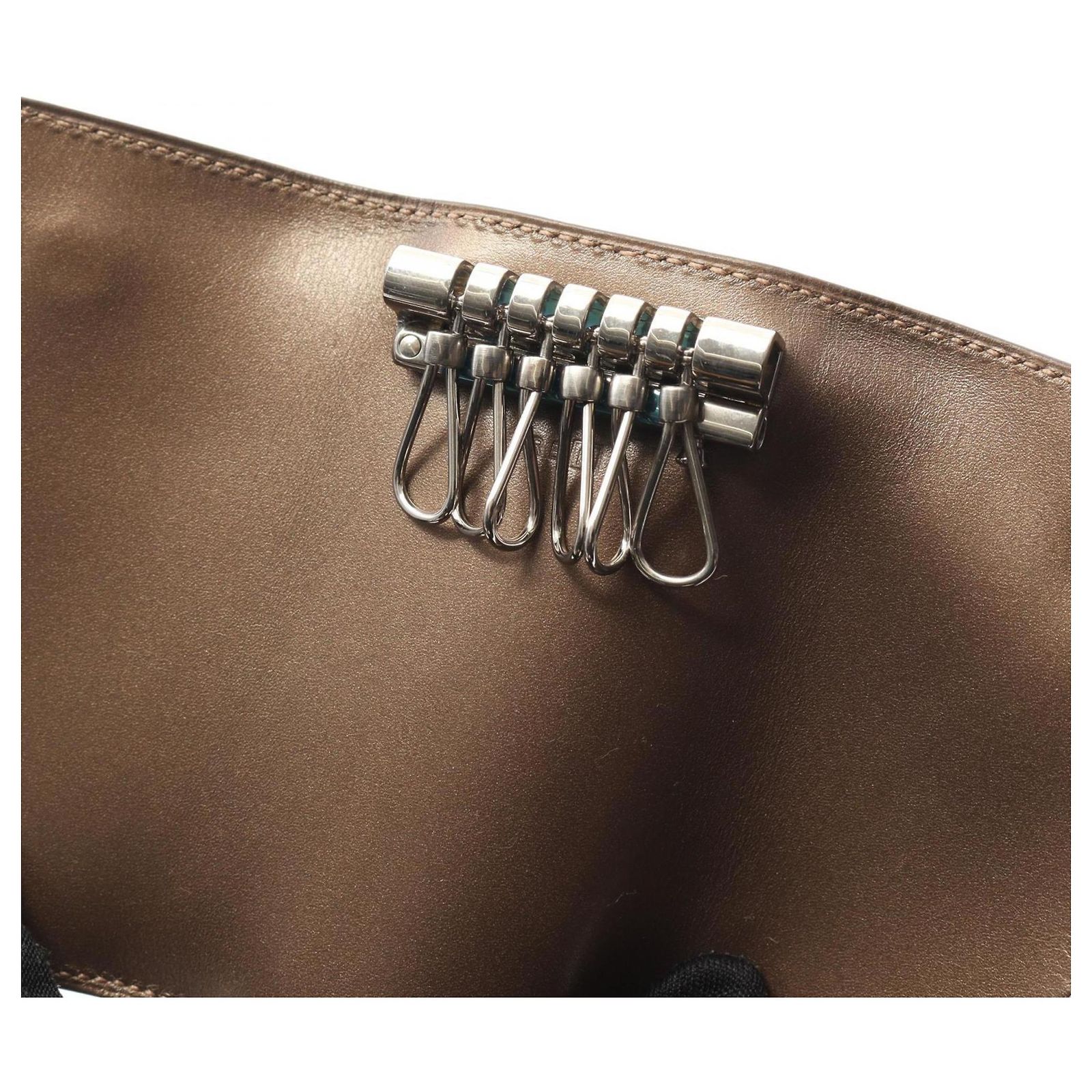 Porte-clés Hermès Sellier Swift Cuir Marron - Occasion Très Bon état - Fabriqué En France