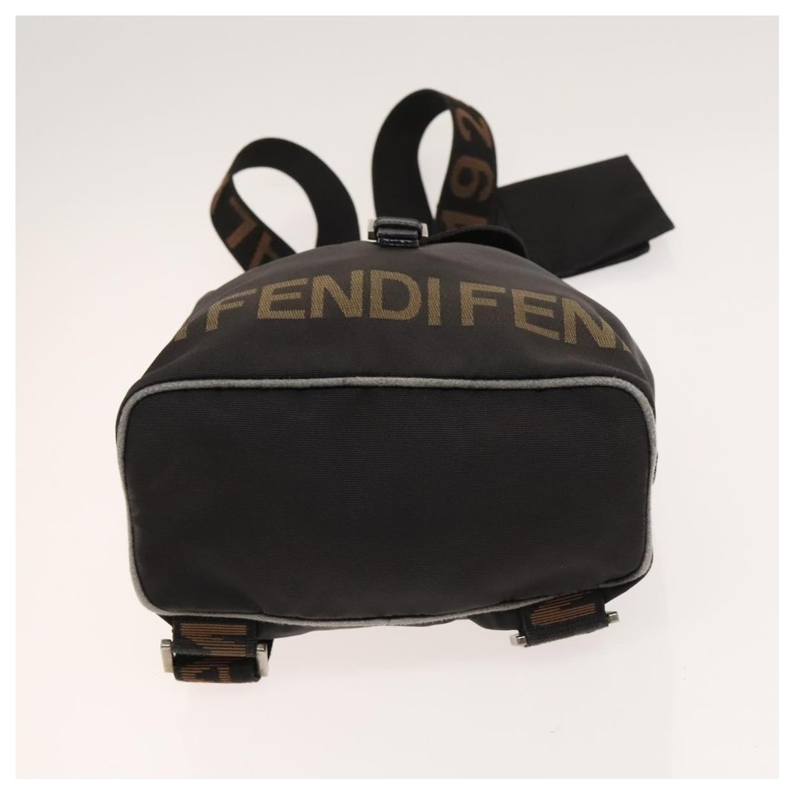 FENDI Backpack Nylon Black Silver Auth 126725 Silvery ref  display picture 1