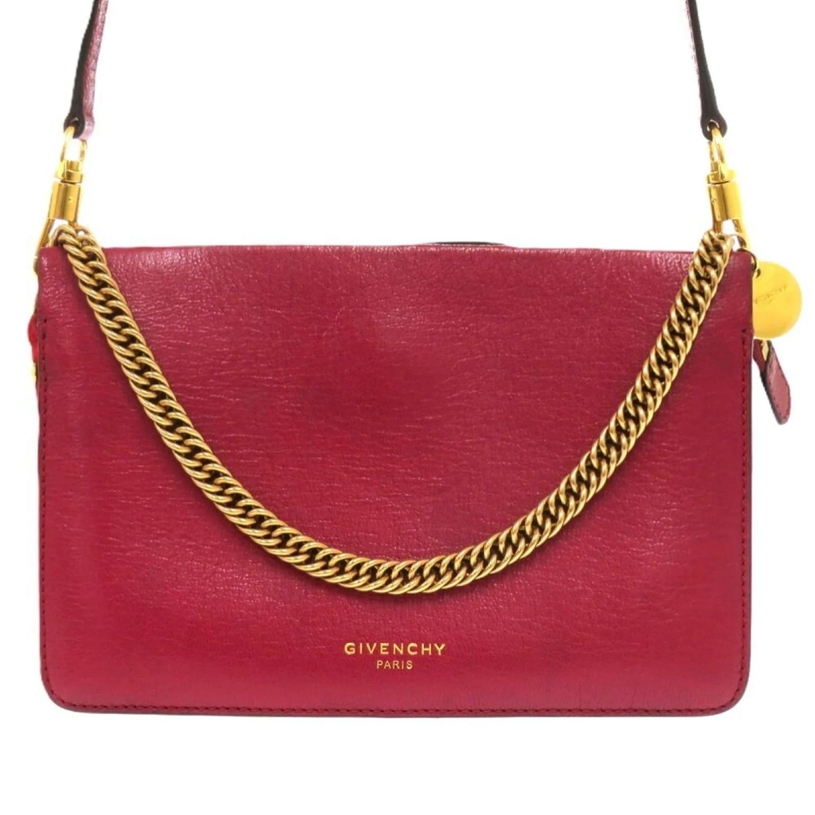Givenchy CROSS3 2-Way Leather Shoulder Bag Dark red