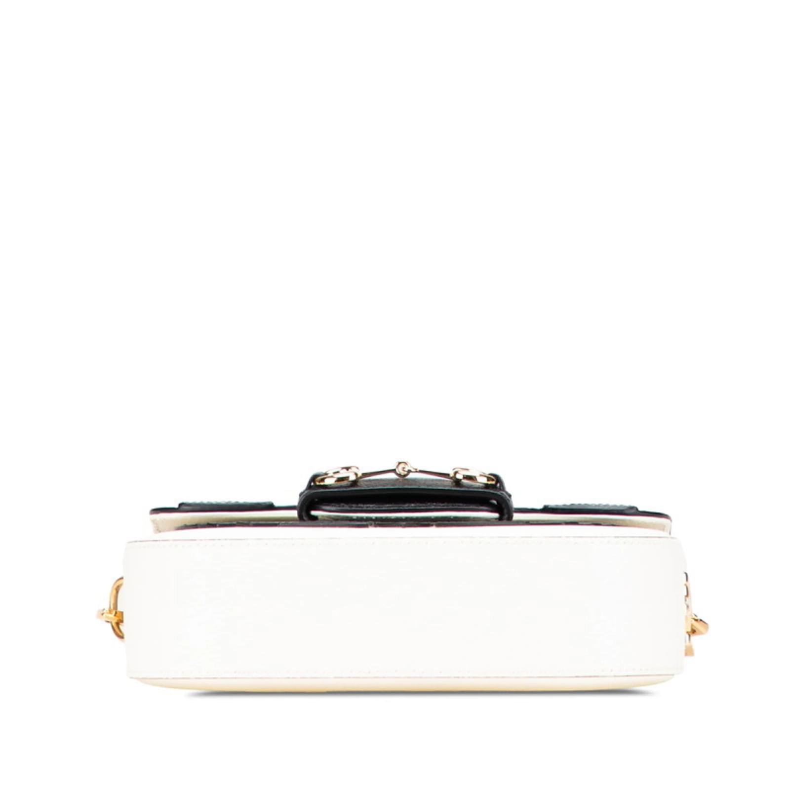 Gucci x adidas Horsebit Shoulder Bag Black White Leather ref