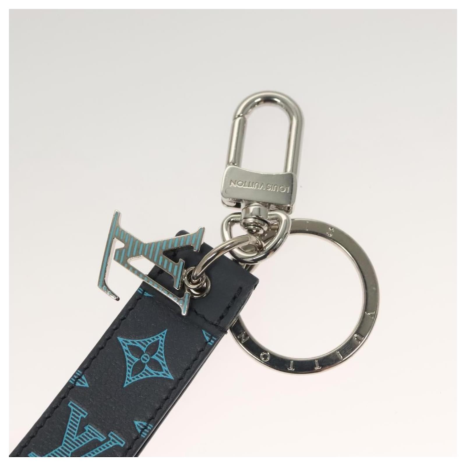LOUIS VUITTON Monogram Shadow Porte Cles Dragonne Key Holder M82532 Auth 132813M Navy blue Cloth  ref.2365998