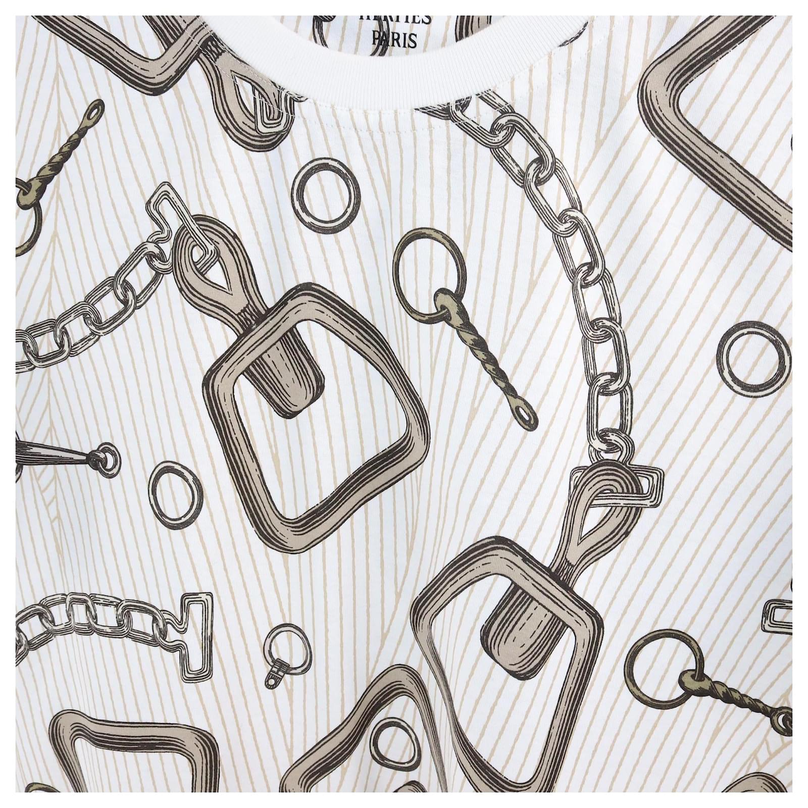 Hermès T-shirt Micro Effet Kaléidoscope Nature Blanc Hermes