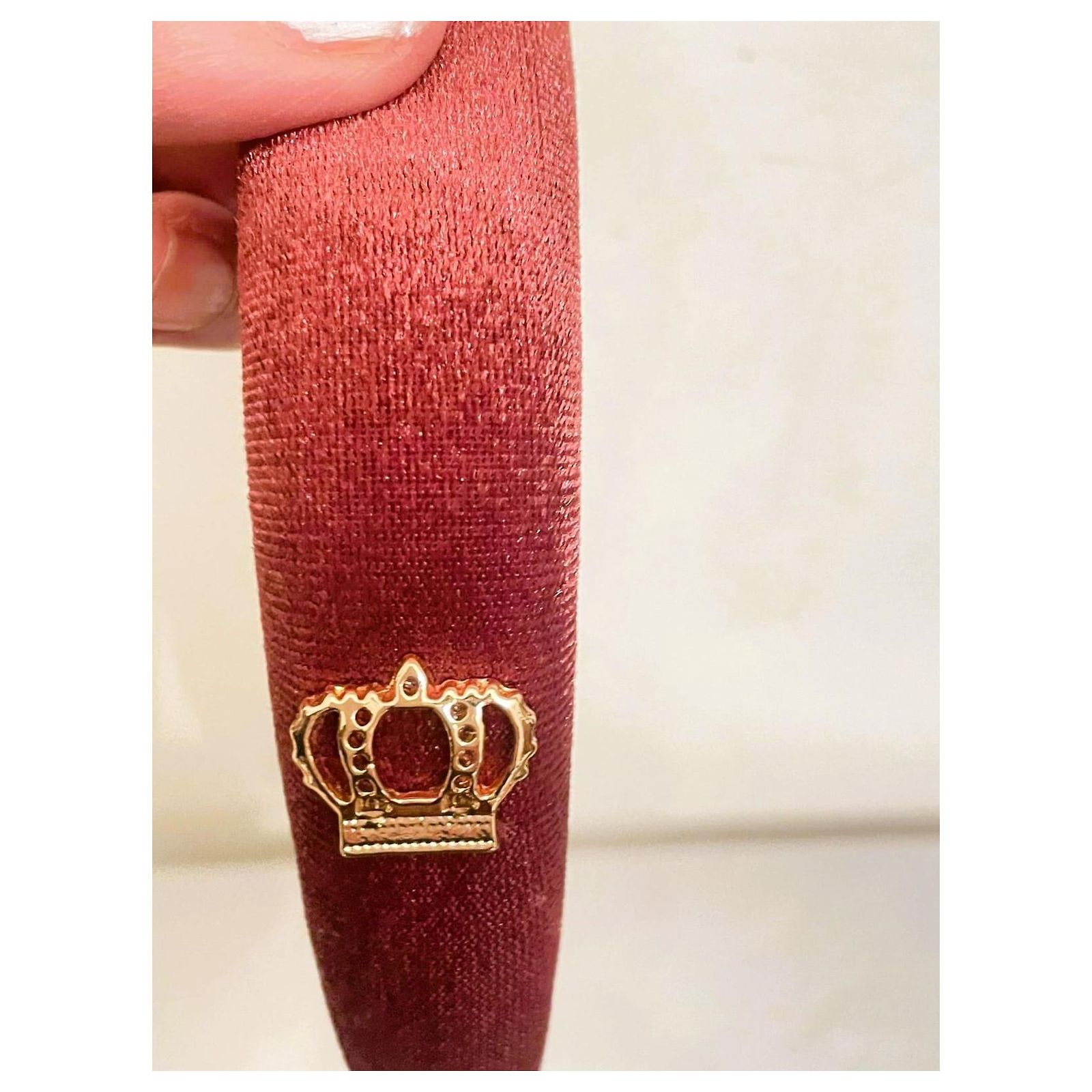 Splendid DOLCE & GABBANA headband dark pink-burgundy velvet  display picture 1