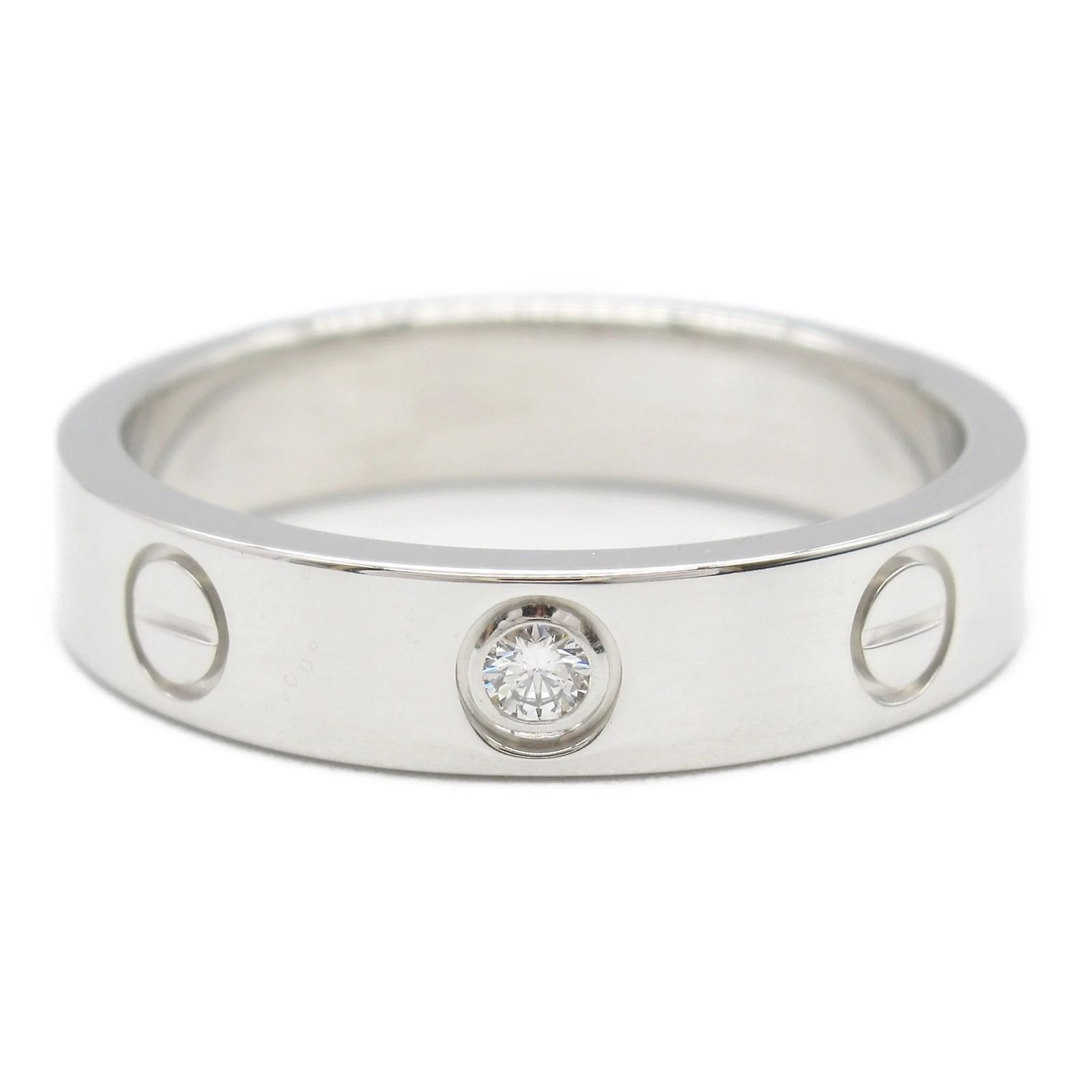 Cartier Mini Love Ring in 18K White Gold with Diamonds Golden ref ...