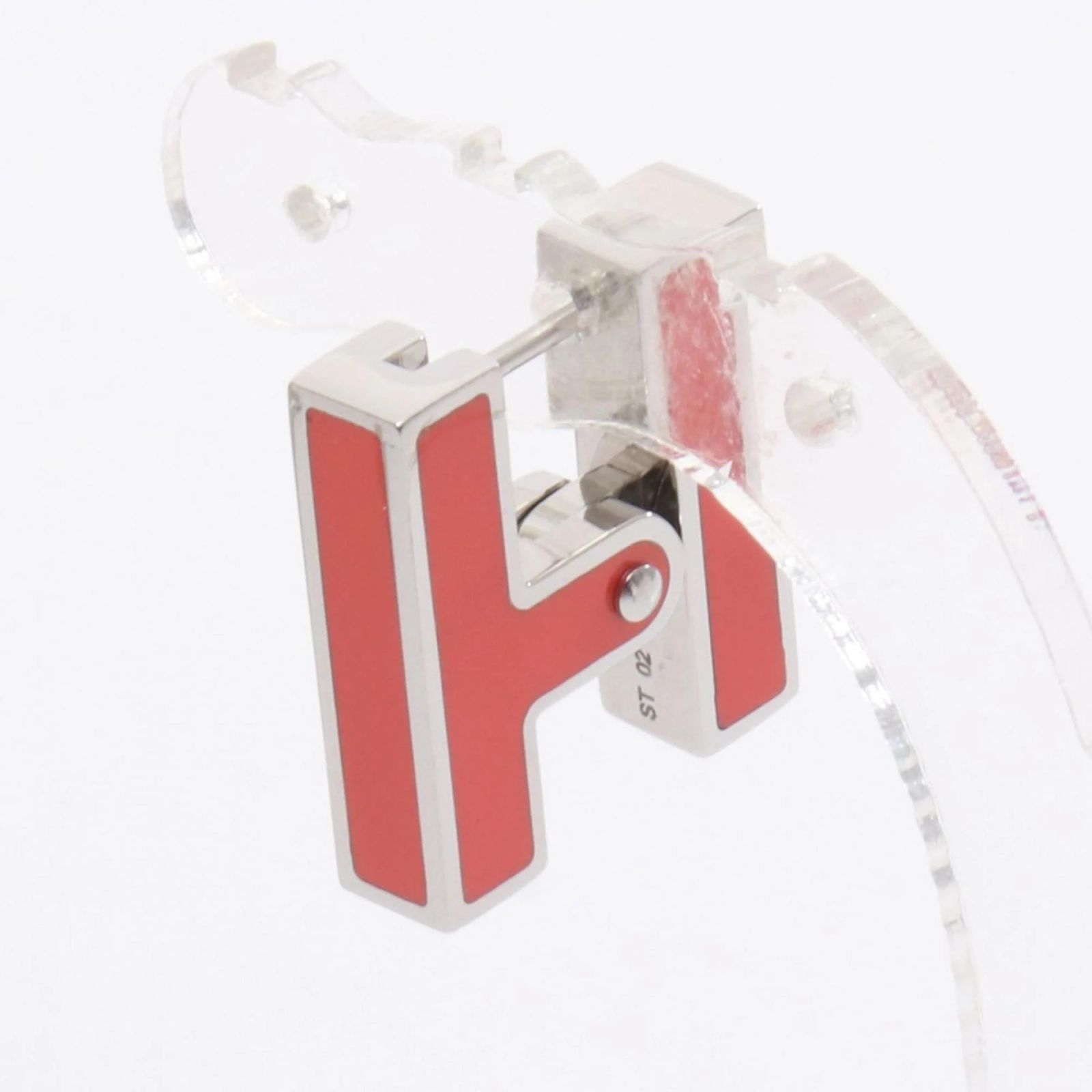 Hermes Hermès Habascule Single Earrings Orange Steel ref.JC2367757 