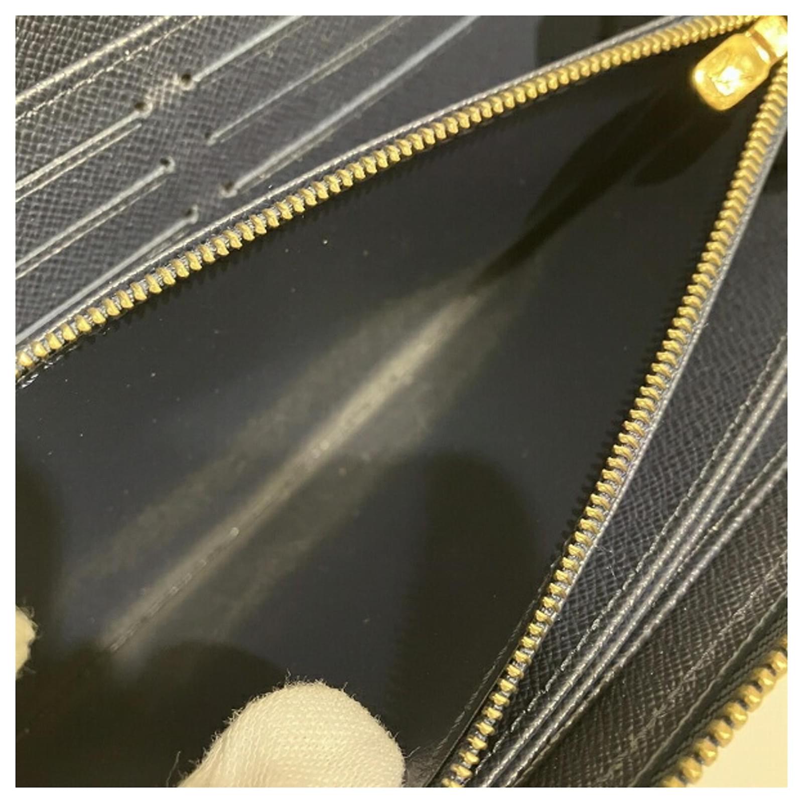 Louis Vuitton Monogram Jacquard Zippy Wallet Silvery Navy blue Patent leather Cloth  ref.2367896
