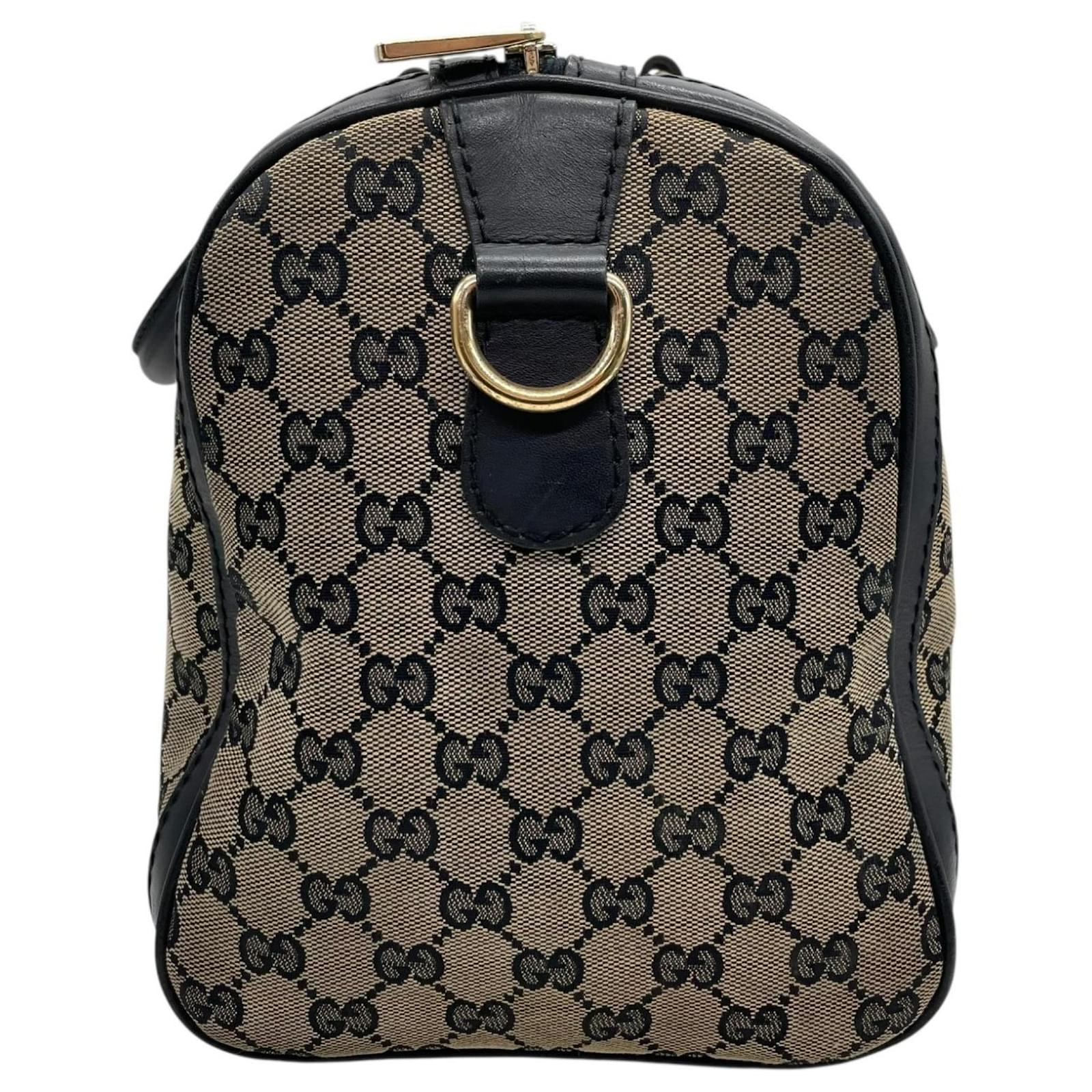 バッグ GUCCI SHERRY LINE CANVAS MINI BOSTON BAG Gucci GG Canvas Sherry Line Mini Boston Bag Navy blue Leather