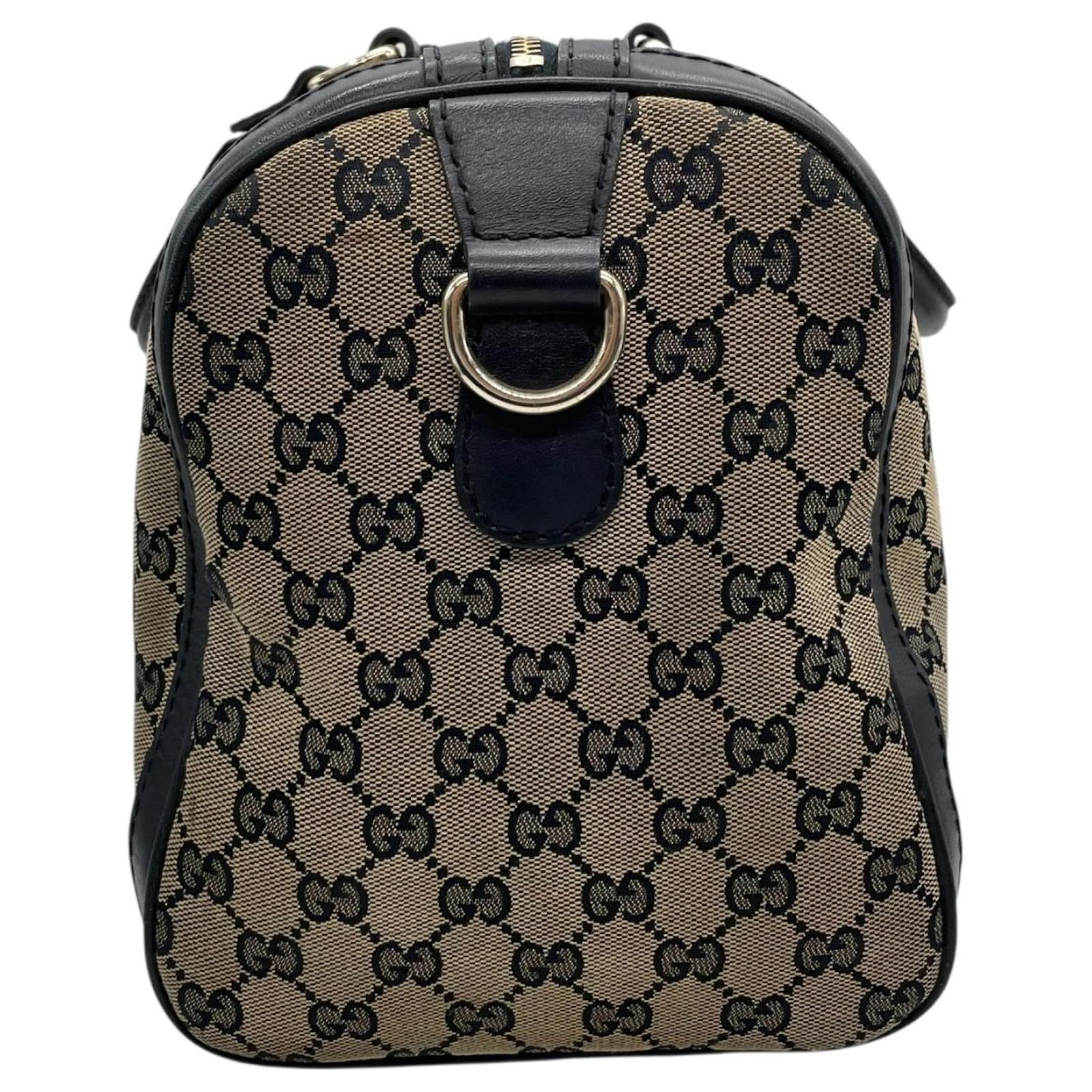バッグ GUCCI SHERRY LINE CANVAS MINI BOSTON BAG Gucci GG Canvas Sherry Line Mini Boston Bag Navy blue Leather