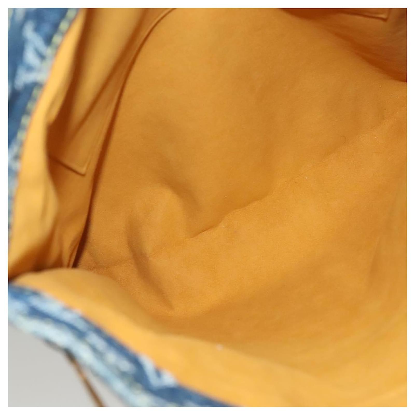 LOUIS VUITTON Monogram Denim Flat Shopper Tote Bag Blue M95018 LV Auth 131093  ref.2368545