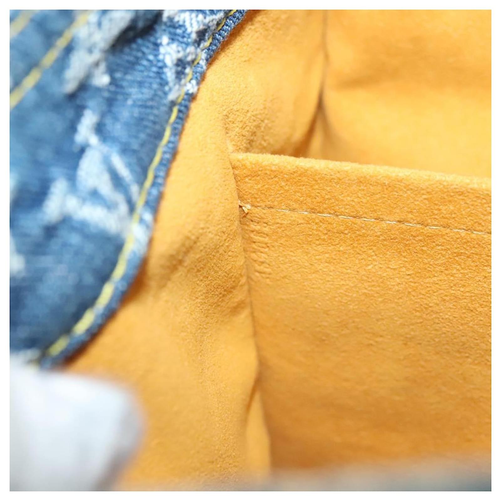 LOUIS VUITTON Monogram Denim Flat Shopper Tote Bag Blue M95018 LV Auth 131093  ref.2368545