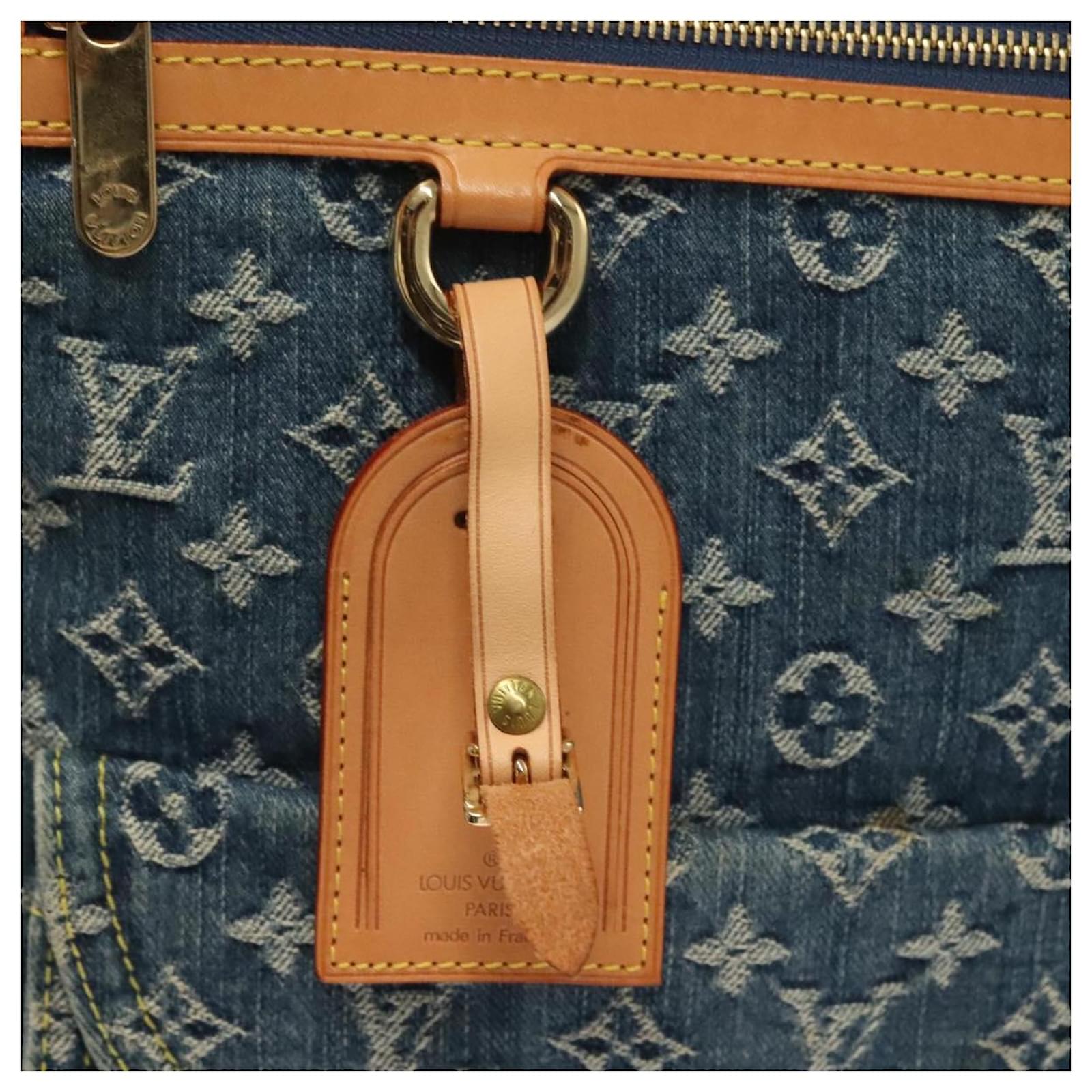 LOUIS VUITTON Monogram Denim Flat Shopper Tote Bag Blue M95018 LV Auth 131093  ref.2368545