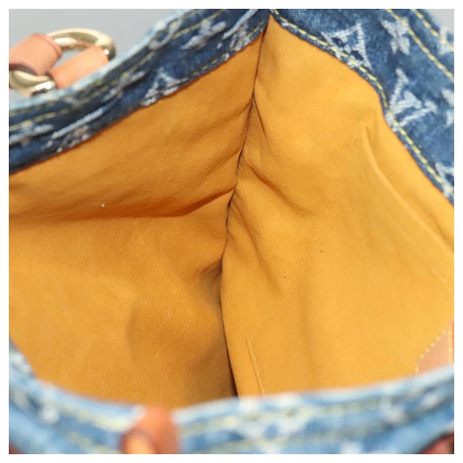 LOUIS VUITTON Monogram Denim Flat Shopper Tote Bag Blue M95018 LV Auth 131093  ref.2368545