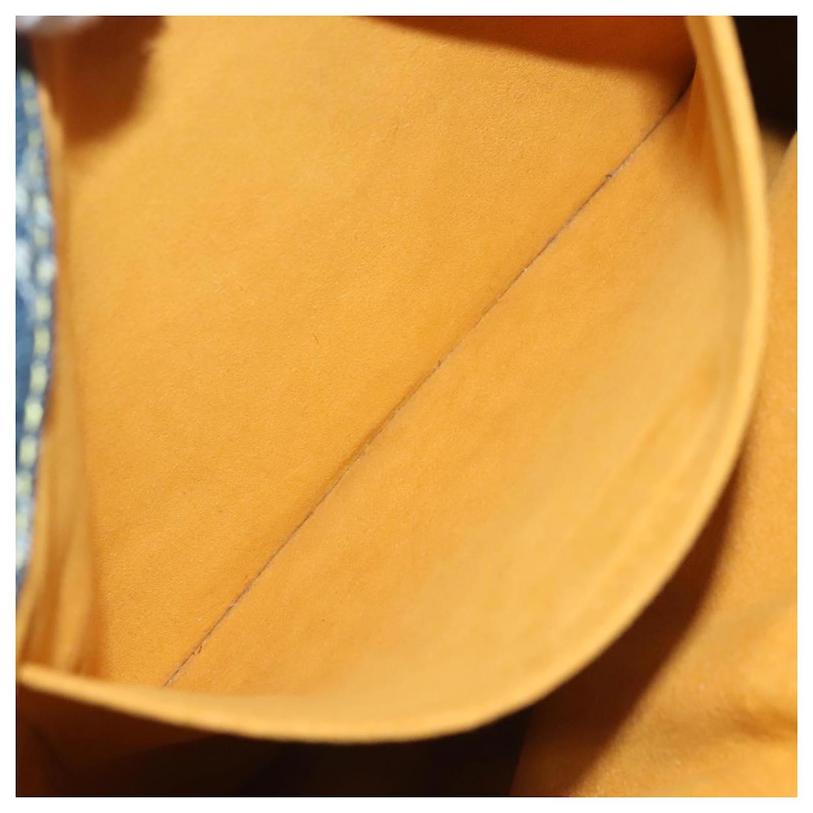 LOUIS VUITTON Monogram Denim Flat Shopper Tote Bag Blue M95018 LV Auth 131093  ref.2368545